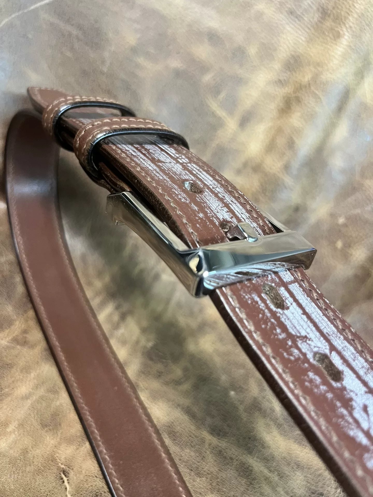 TWS Thomas Bridle Leather Handmade Belt — Imported from UK