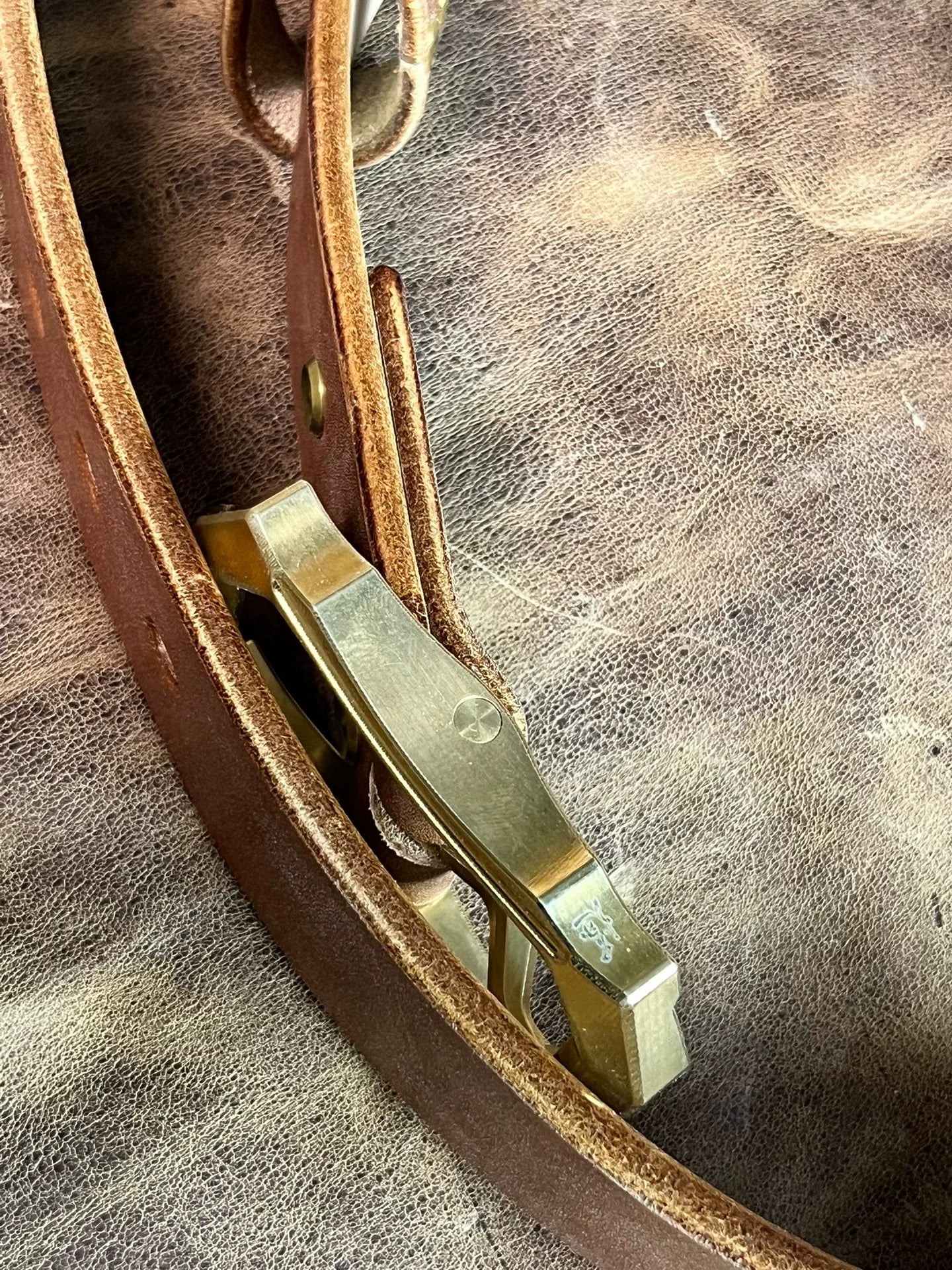 JF full-grain caramel brown bridle leather with authentic West Wind…