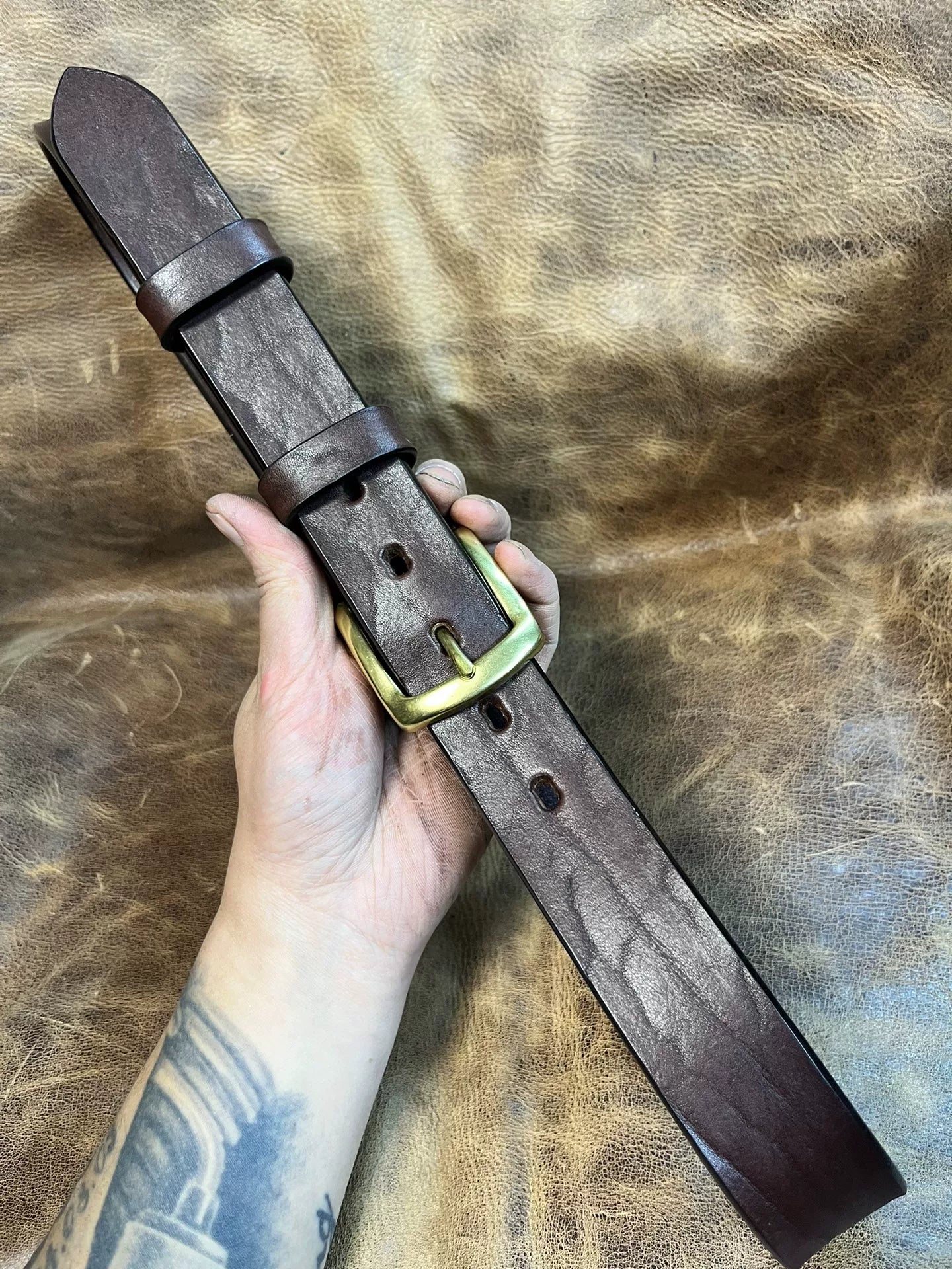 First-layer cowhide handmade belt
