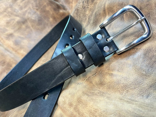 Handmade bison leather belt