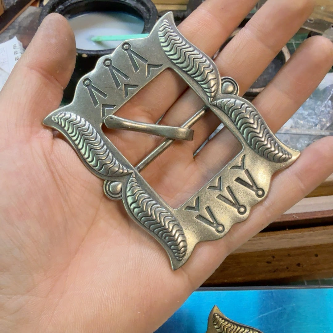 Pure copper unplated Navajo belt buckle