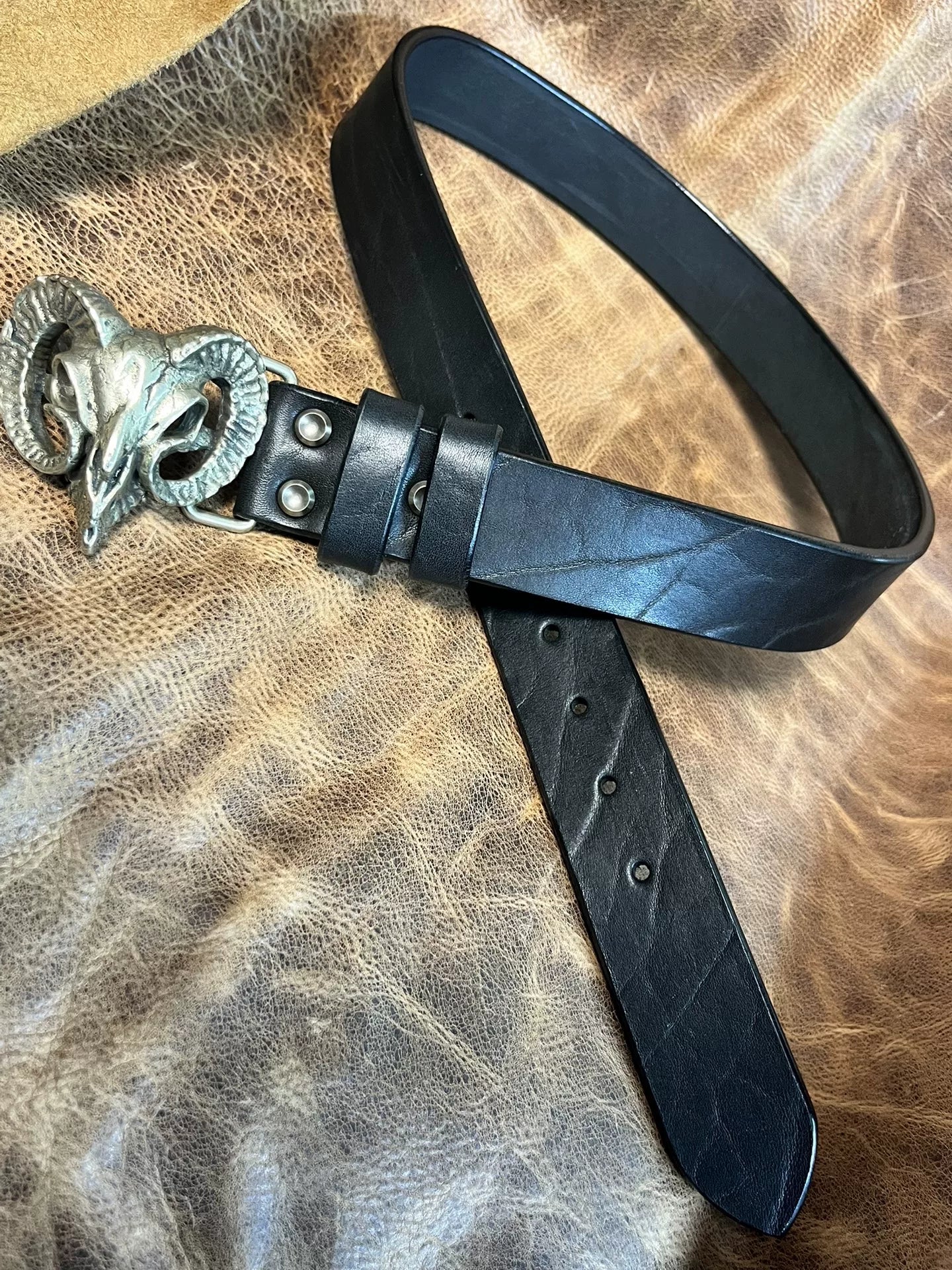 Black imported North American bison leather genuine first-layer cow…