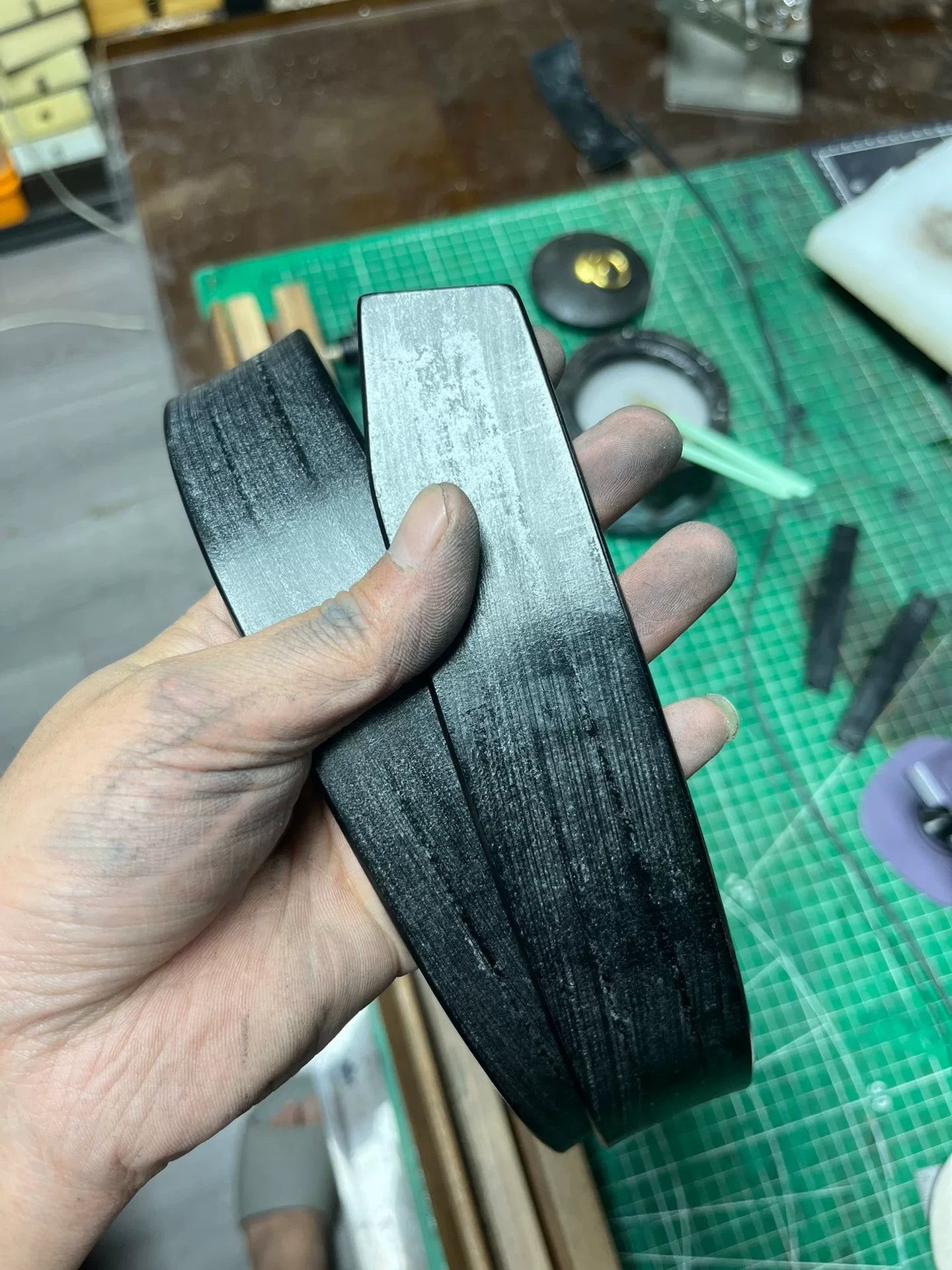 TWS Black Thomas Bridle Leather Business Belt — Handmade, Customizable