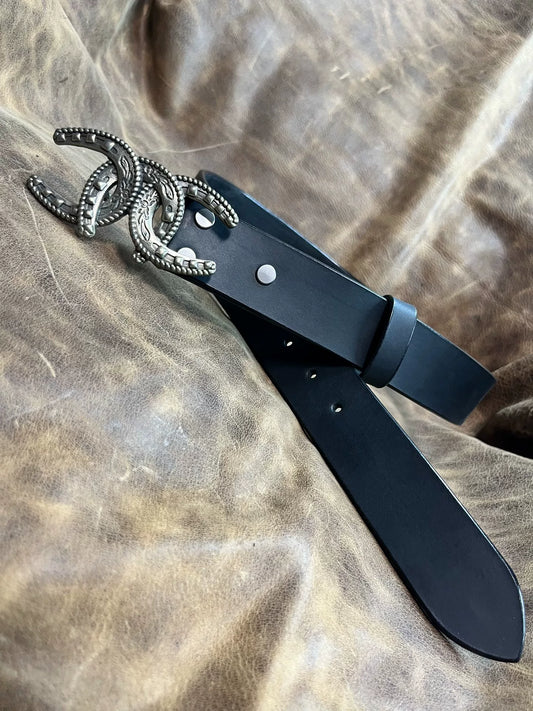 Black imported full-grain Italian genuine leather first-layer cowhi…