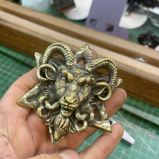 Brass Pan pure copper six-pointed star belt buckle