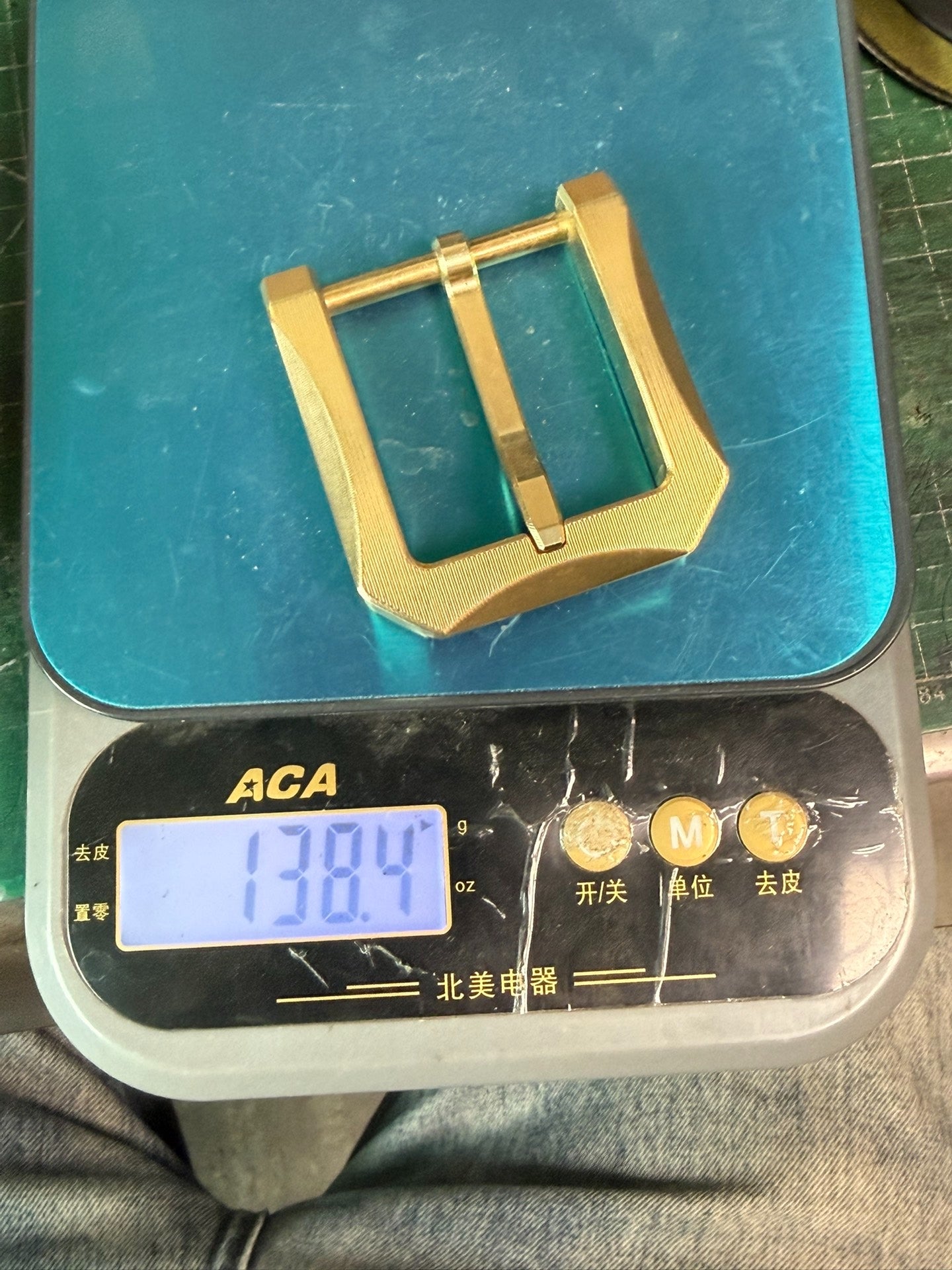 Brass large D buckle octagonal buckle wire cut thick belt buckle 4.…