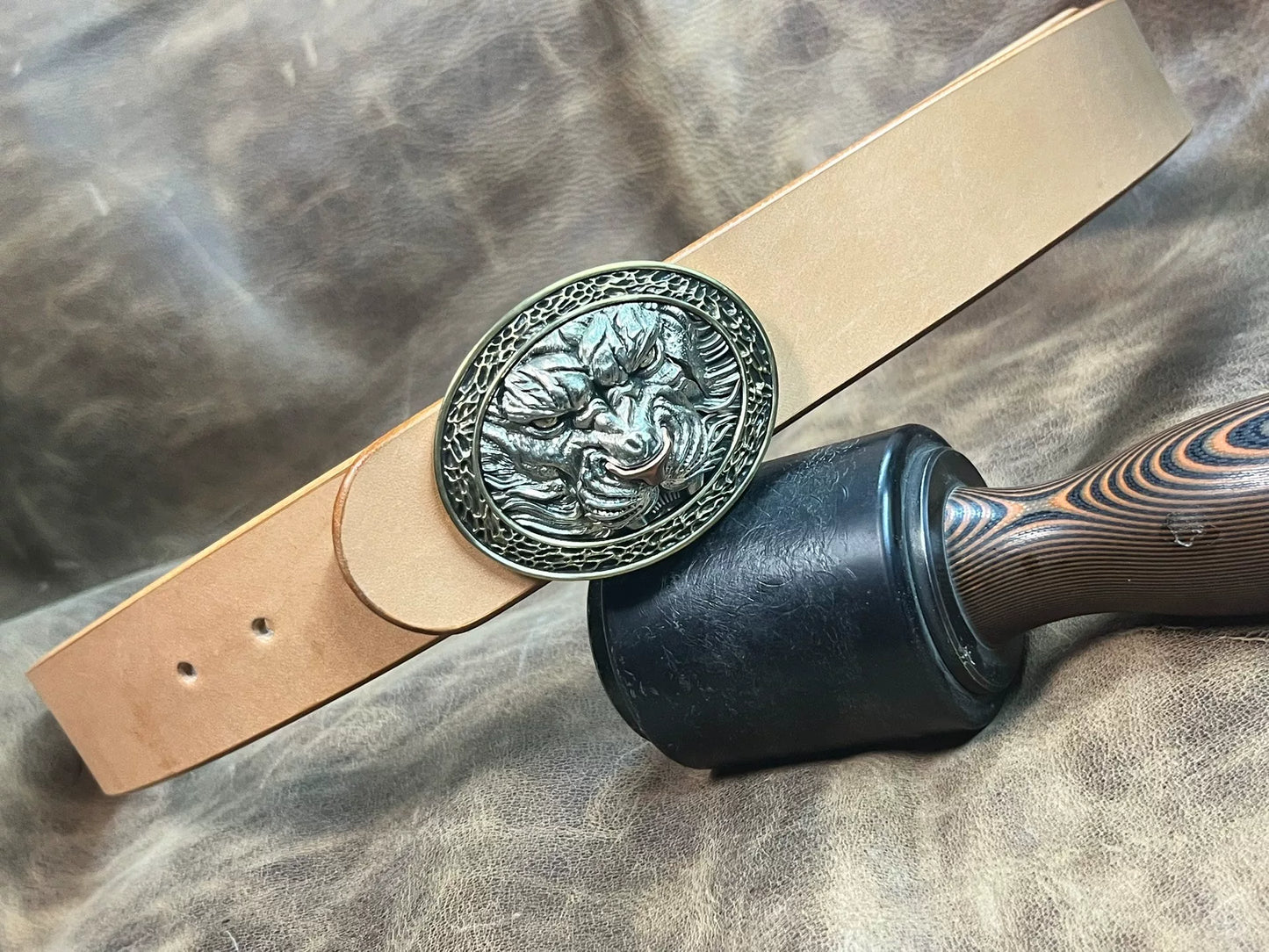 Tiger pure copper handmade belt buckle