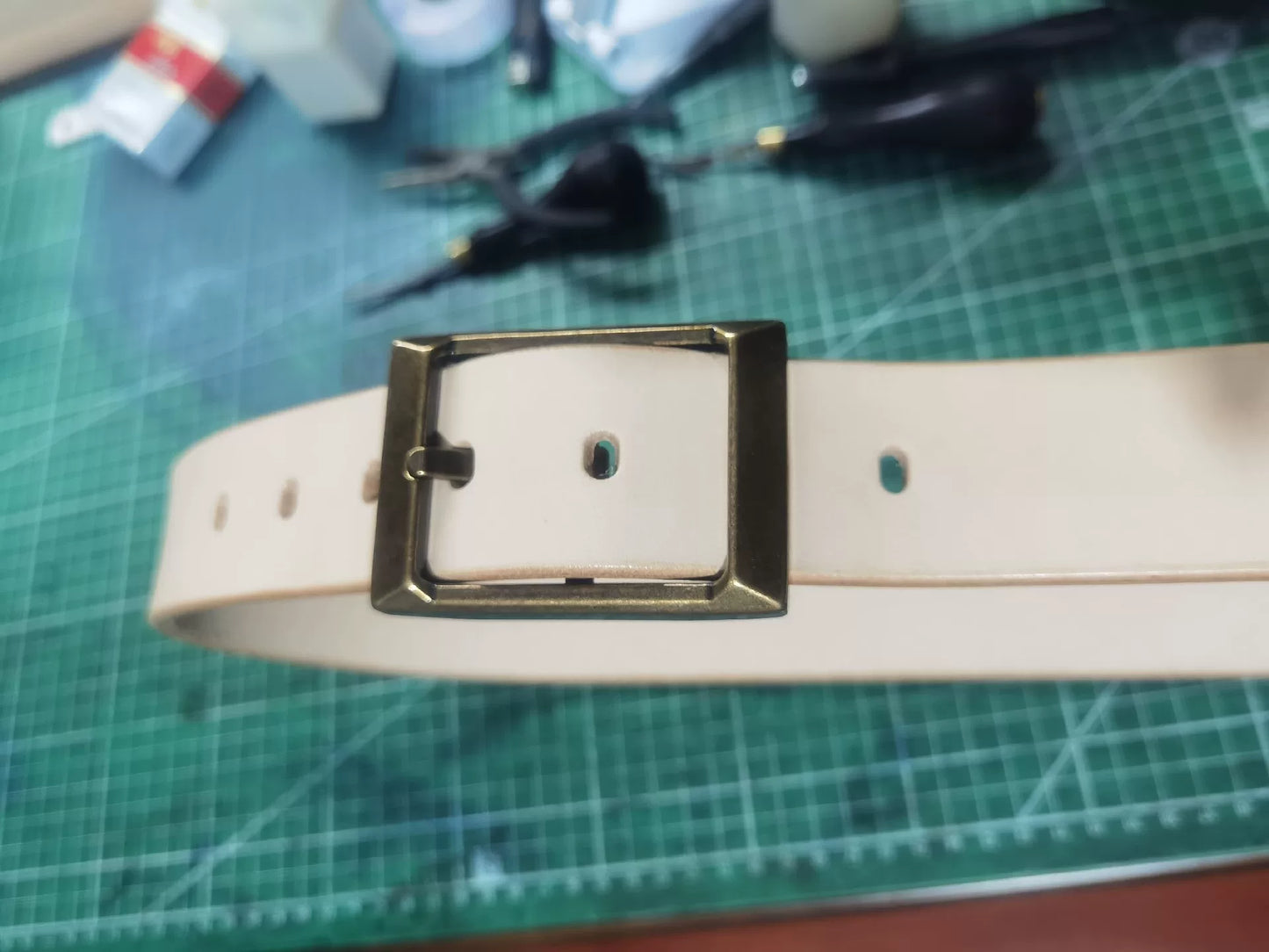 Imported saddle genuine first-layer cow leather handmade belt