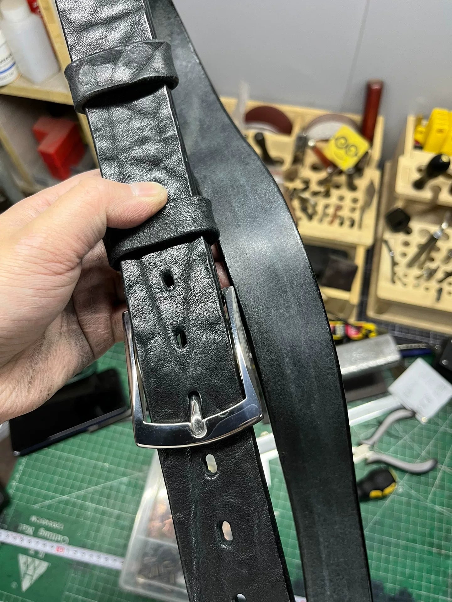 5.5mm thickened North American bison leather handmade belt