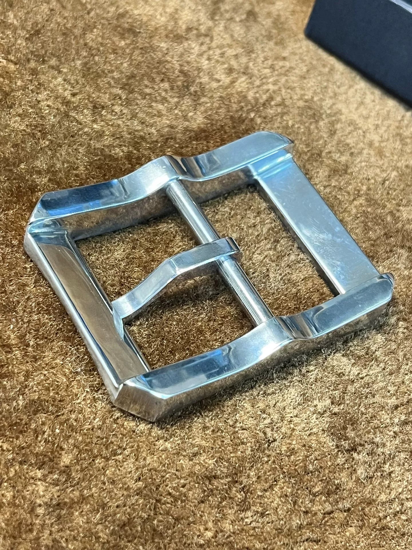Octagonal Line-Cut 316 Stainless Steel Buckle — 4.05cm Inner Diameter