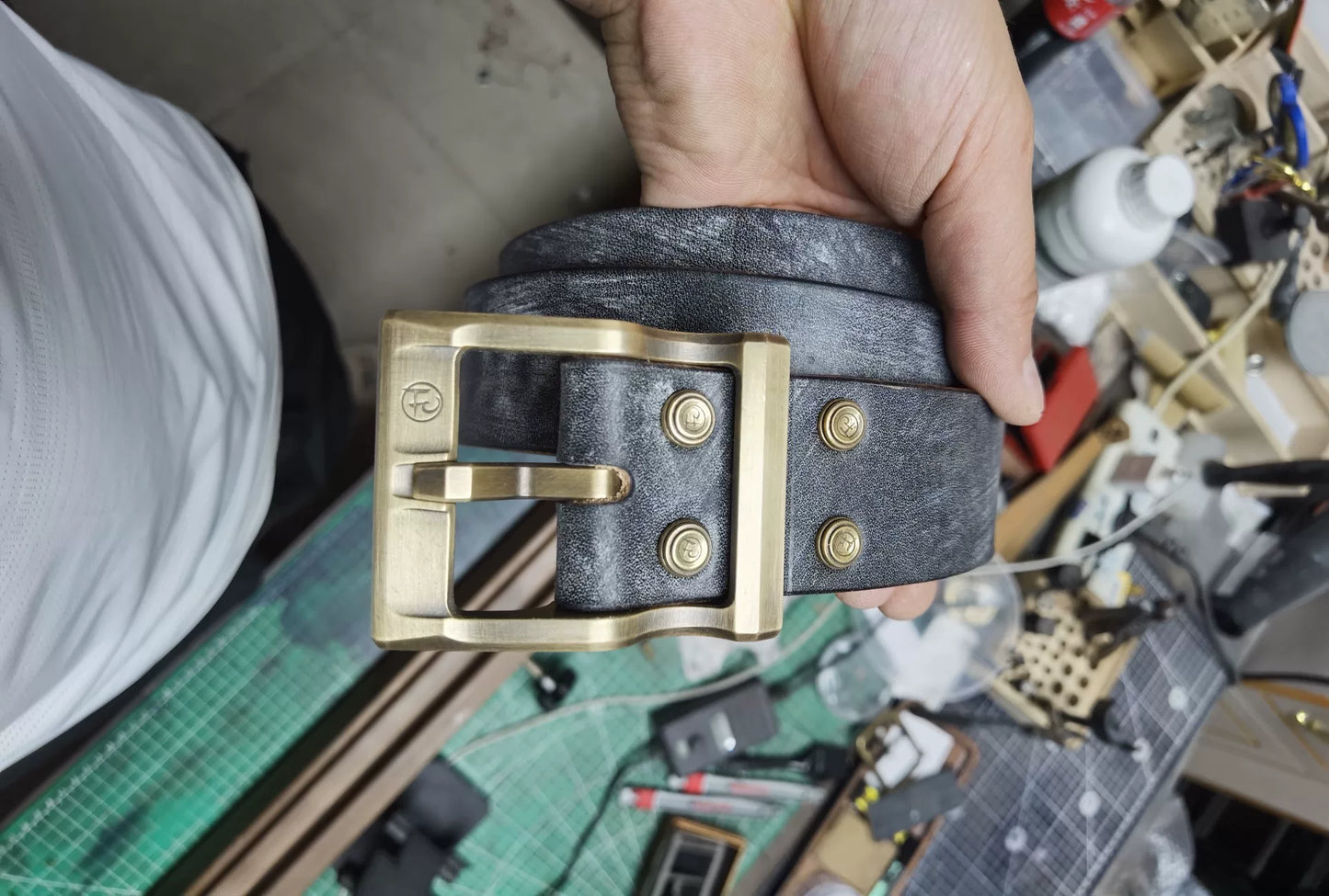 5.5mm JF Horse Rein Black Handmade Belt Professionally Customized