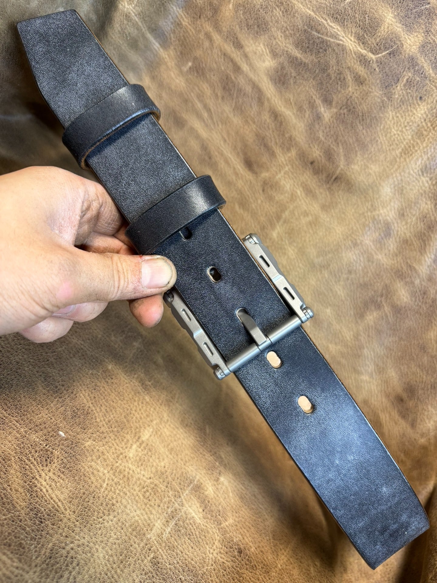 TC21 Titanium + JF.J.Baker Full-Grain Bridle Leather Belt