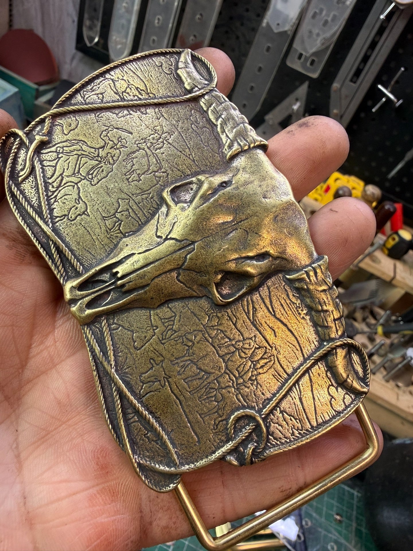 Pure copper Western-Cuba buckle