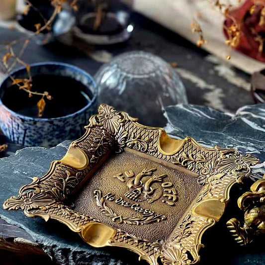 550g Solid Pure Copper Cigar Ashtray — Heavy Brass