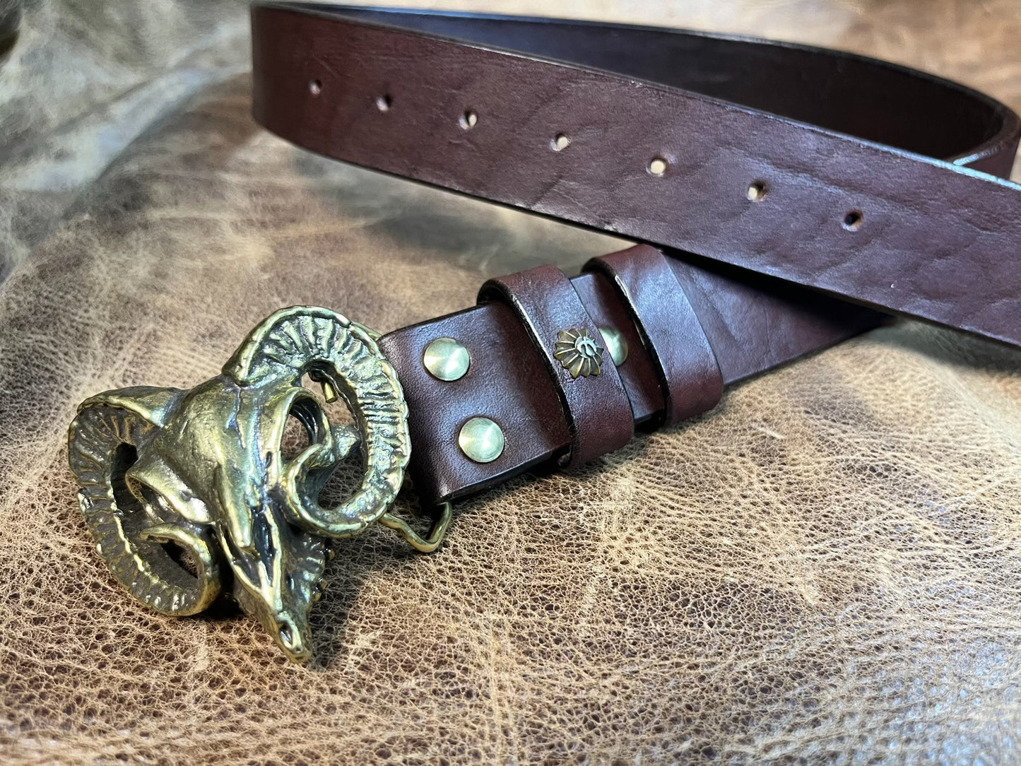 Brown imported North American bison leather genuine first-layer cow…