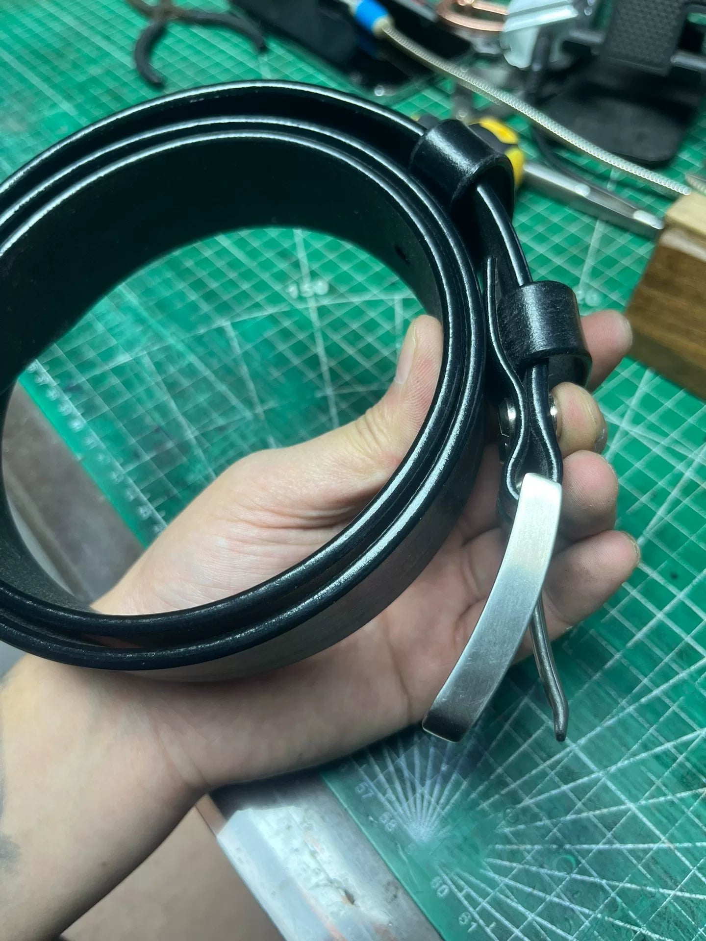 TWS Thomas Bridle Stainless Steel Buckle Belt — 4mm Thick, 3.5cm Wide