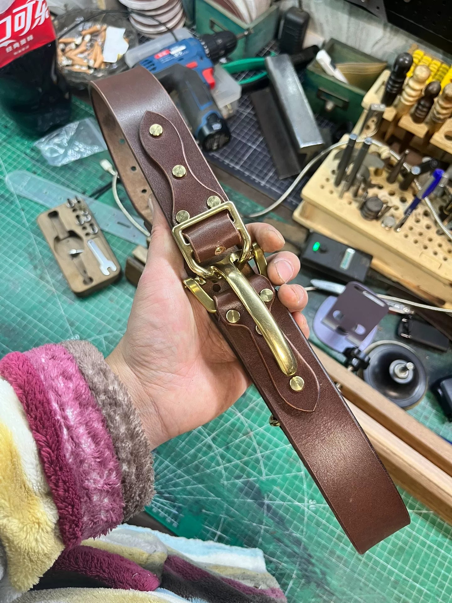 Brand-New Littleton Genuine Leather Cavalry Belt — Quick-Release
