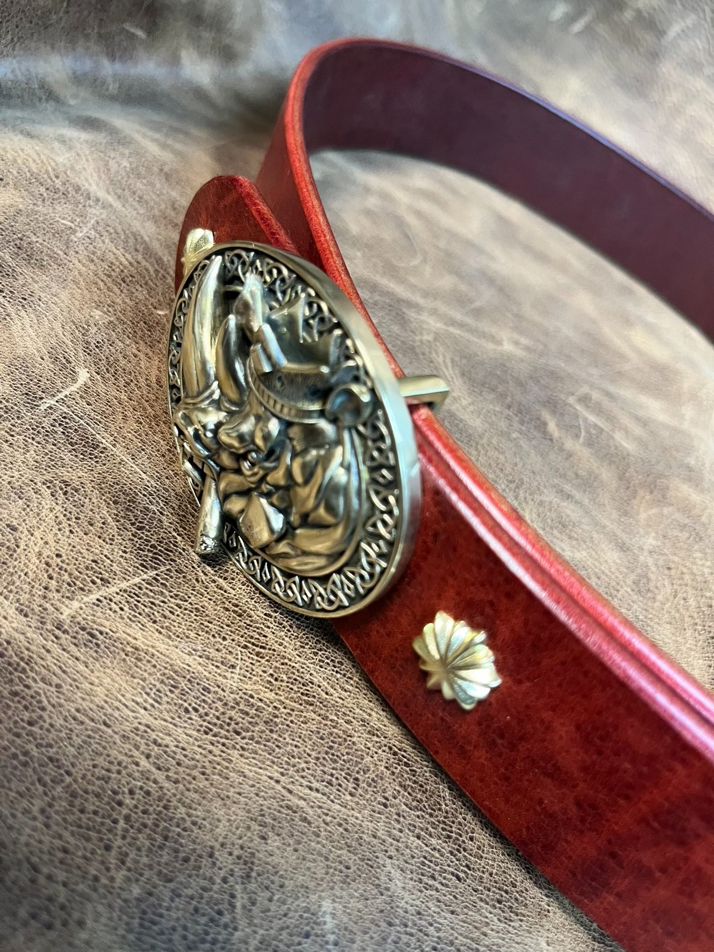 Jiayantang brass realistic rhino belt buckle with Italian vegetable…