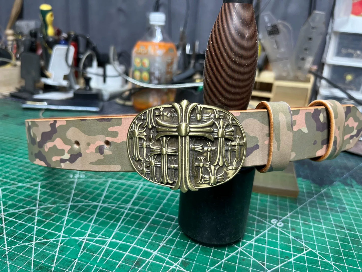 Solid pure copper Crow heart belt buckle replica belt thickened Ame…