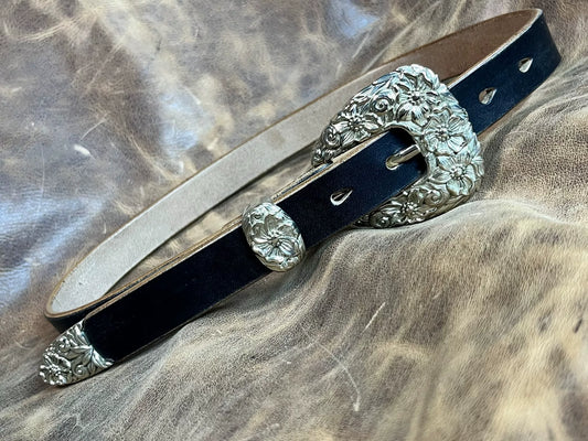 Black JF Horse Rein women's handmade belt