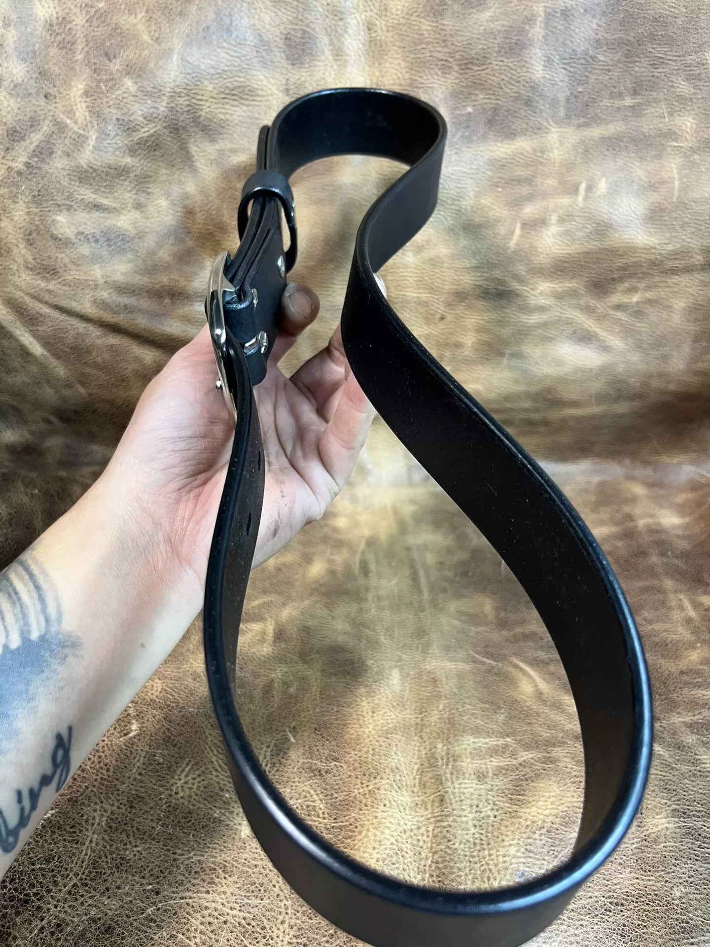 Italian saddle vegetable tanned handmade belt