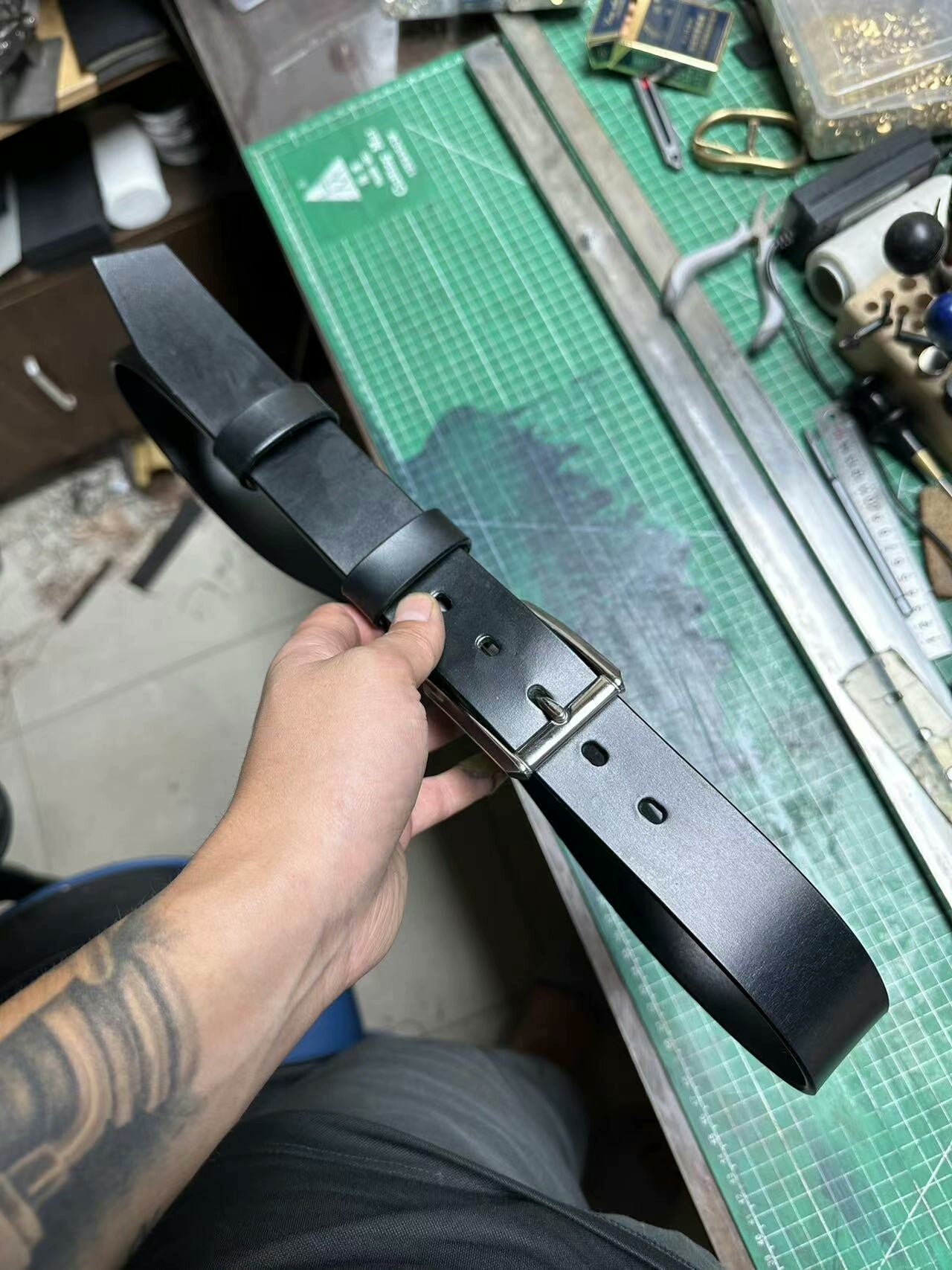 TWS British Thomas Rein leather handmade belt
