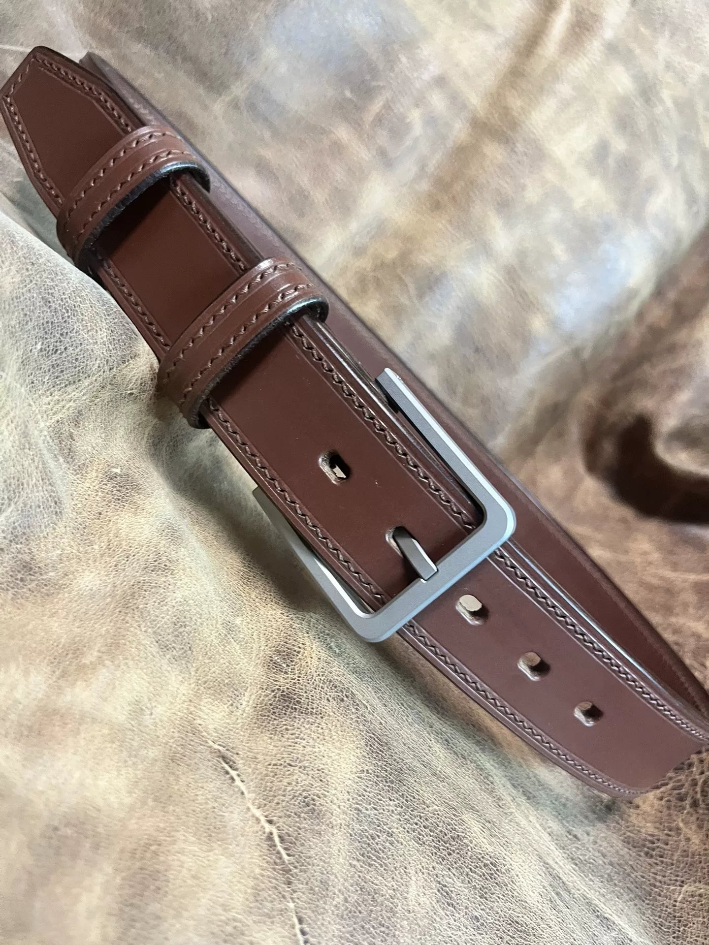 TWS Thomas Bridle Leather Business Dress Belt — Imported from UK
