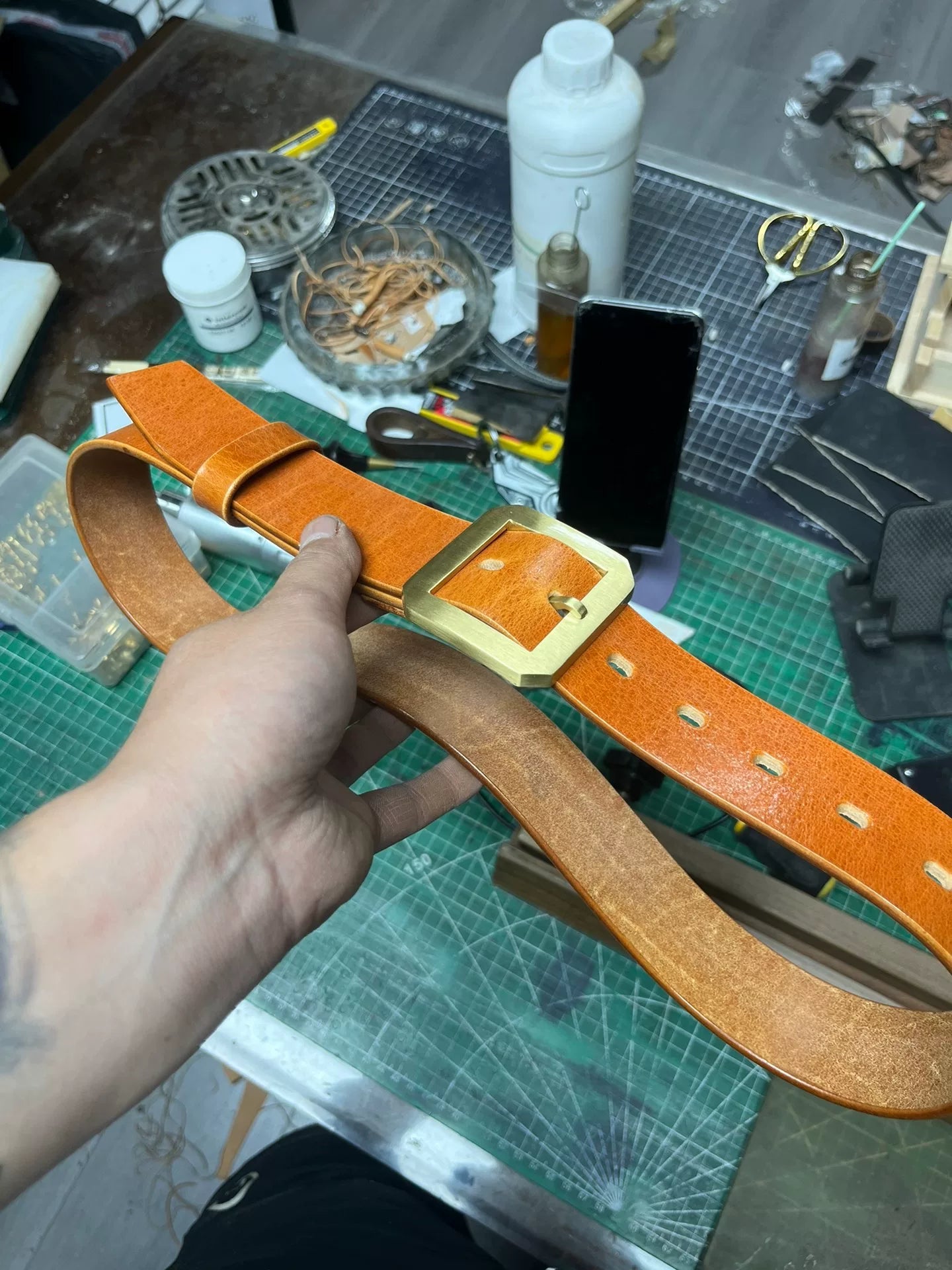 Italian imported vegetable tanned wax genuine leather first layer c…