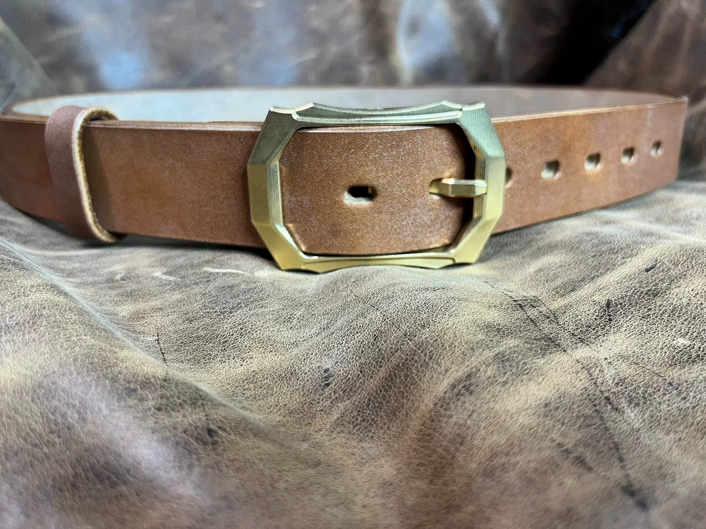 JF full-grain caramel brown bridle leather with authentic West Wind…