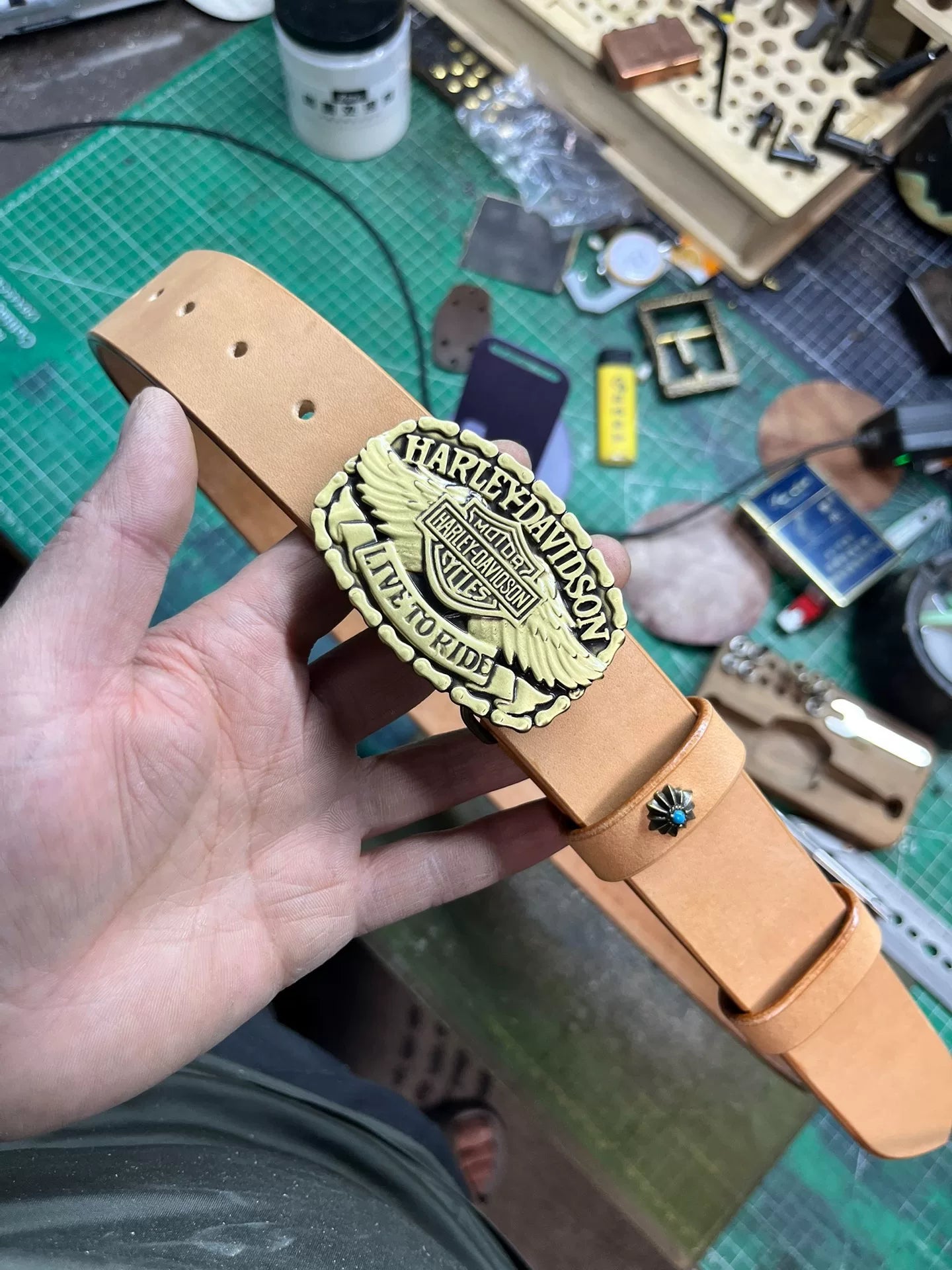 Motorcycle belt/Harley belt/Private customized belt/Italian vegetab…