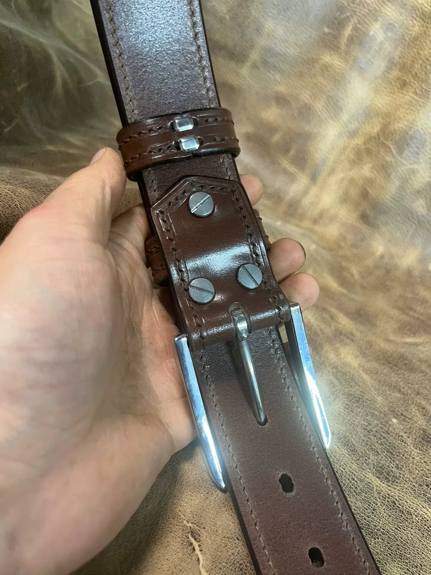 TWS Thomas Bridle Leather Handmade Belt — Imported from UK