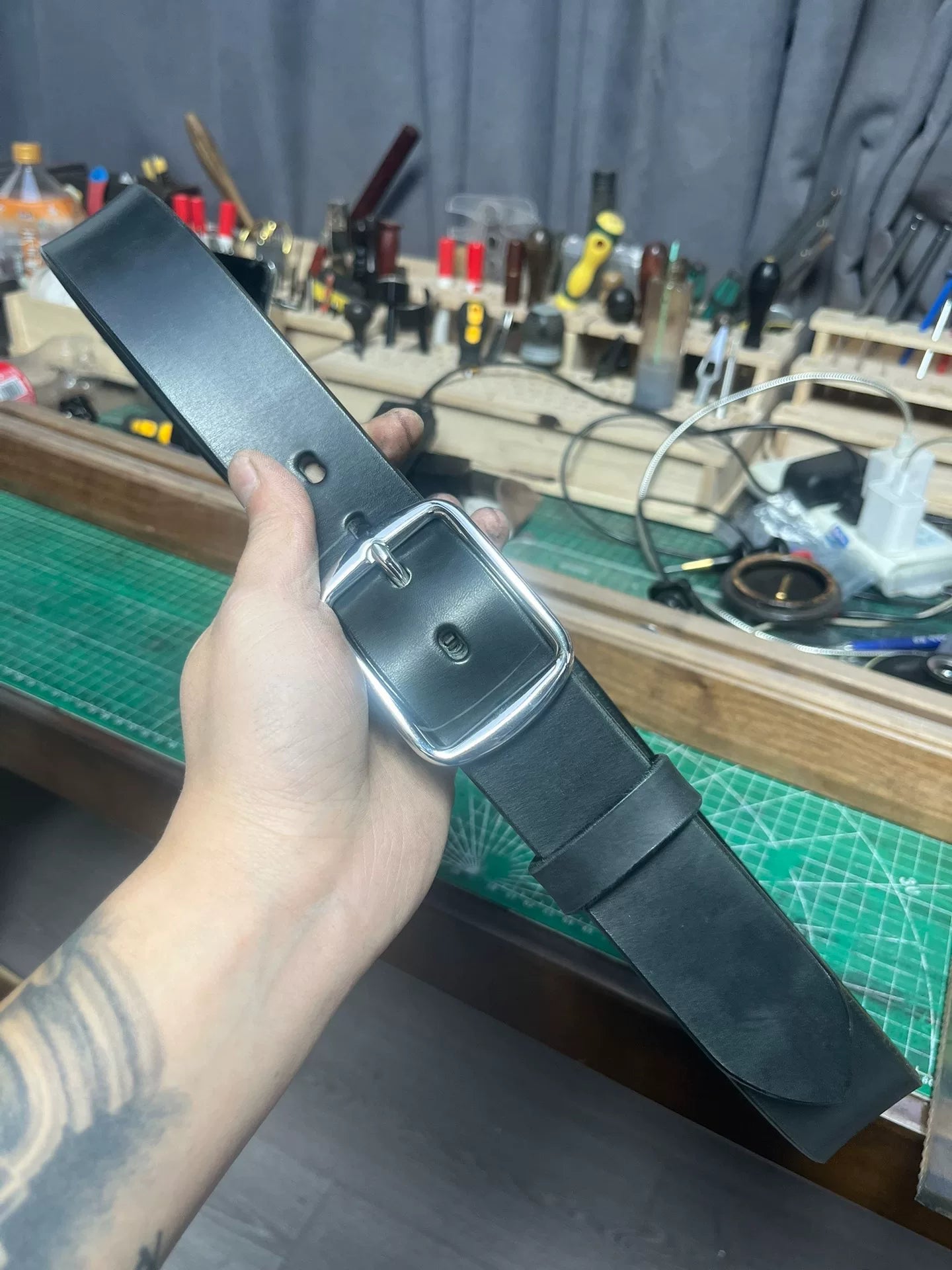 Imported saddle leather genuine first-layer cowhide handmade belt
