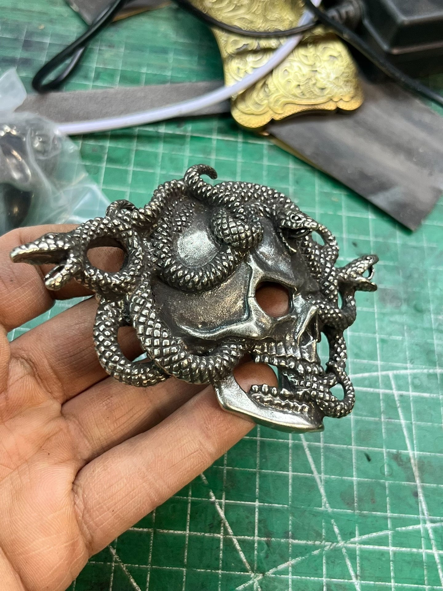 British A brand Alchemy Gothic skull belt buckle belt