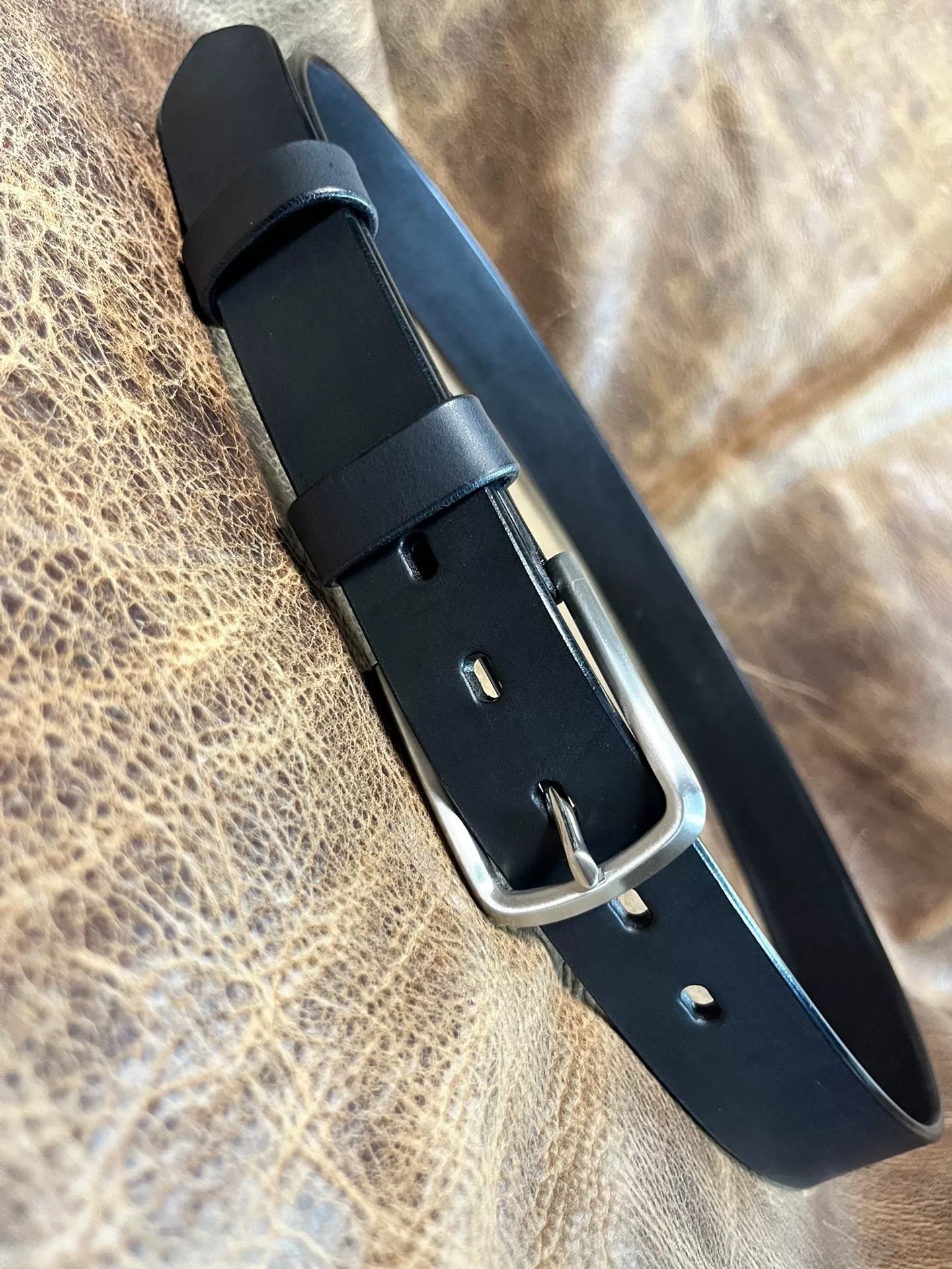 Italian saddle vegetable tanned handmade belt