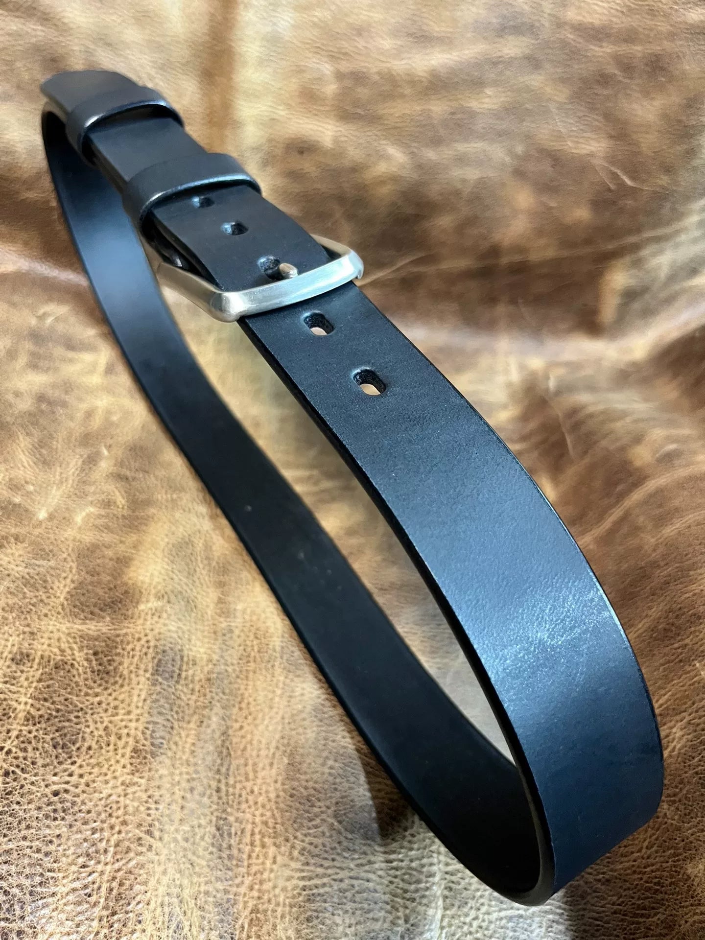 Italian saddle vegetable tanned handmade belt