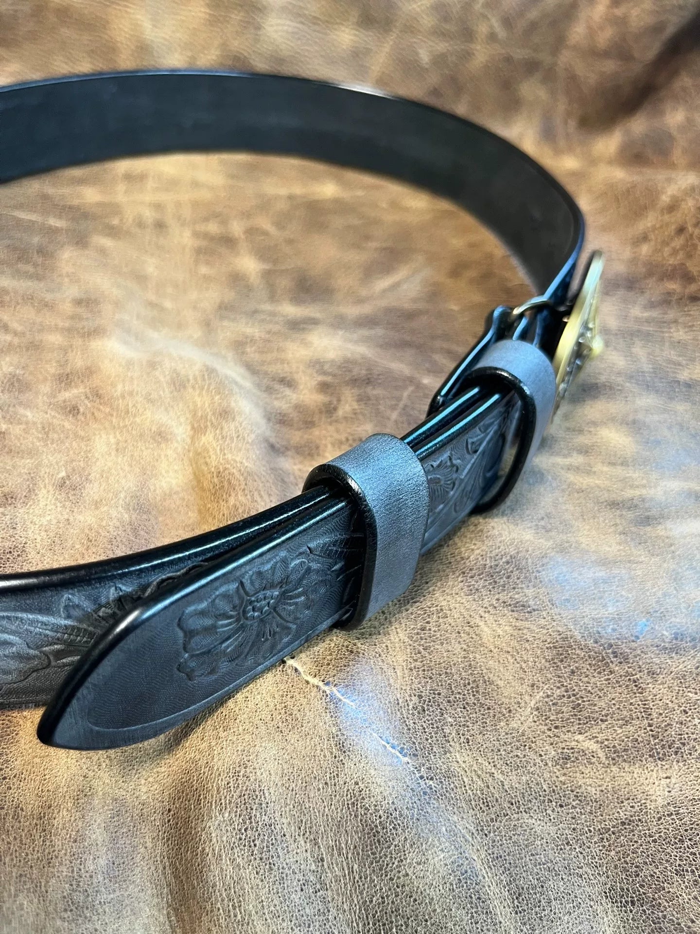 Customized Italian horse rein carving handmade belt