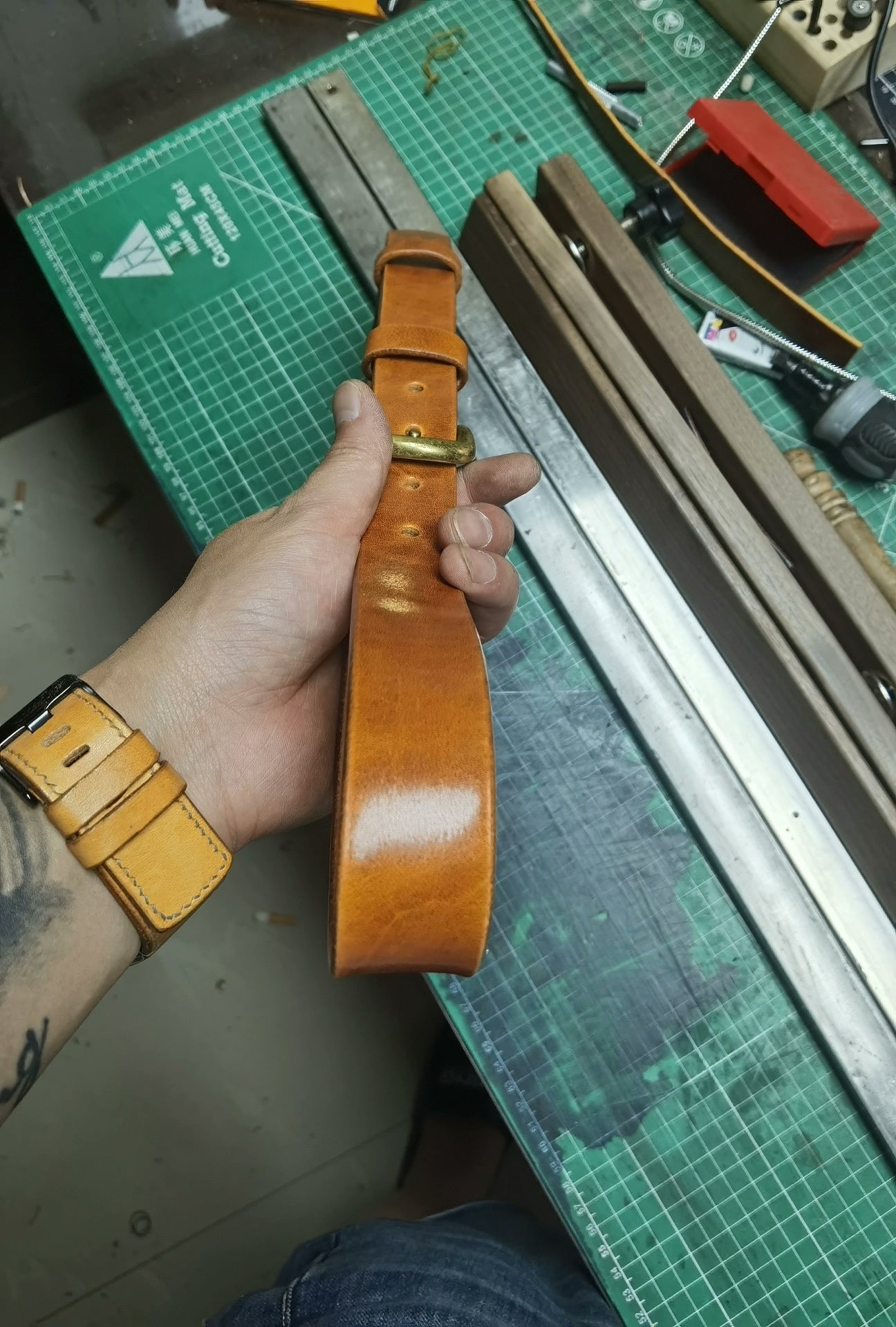 Horwin style sunset yellow top layer cowhide women's handmade belt,…