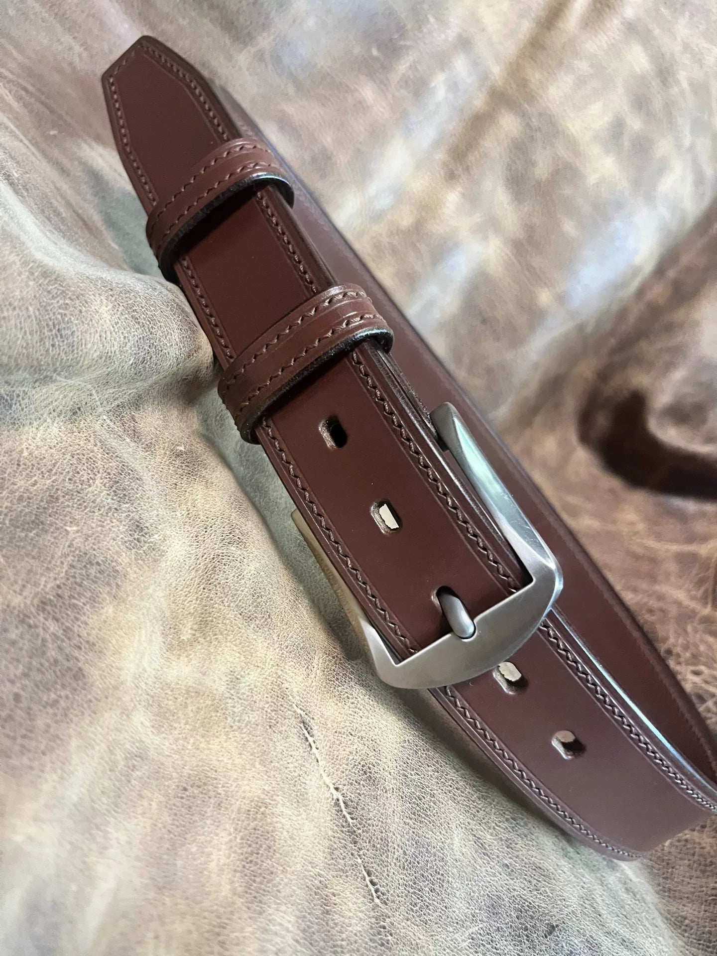 TWS Thomas Bridle Leather Business Dress Belt — Imported from UK