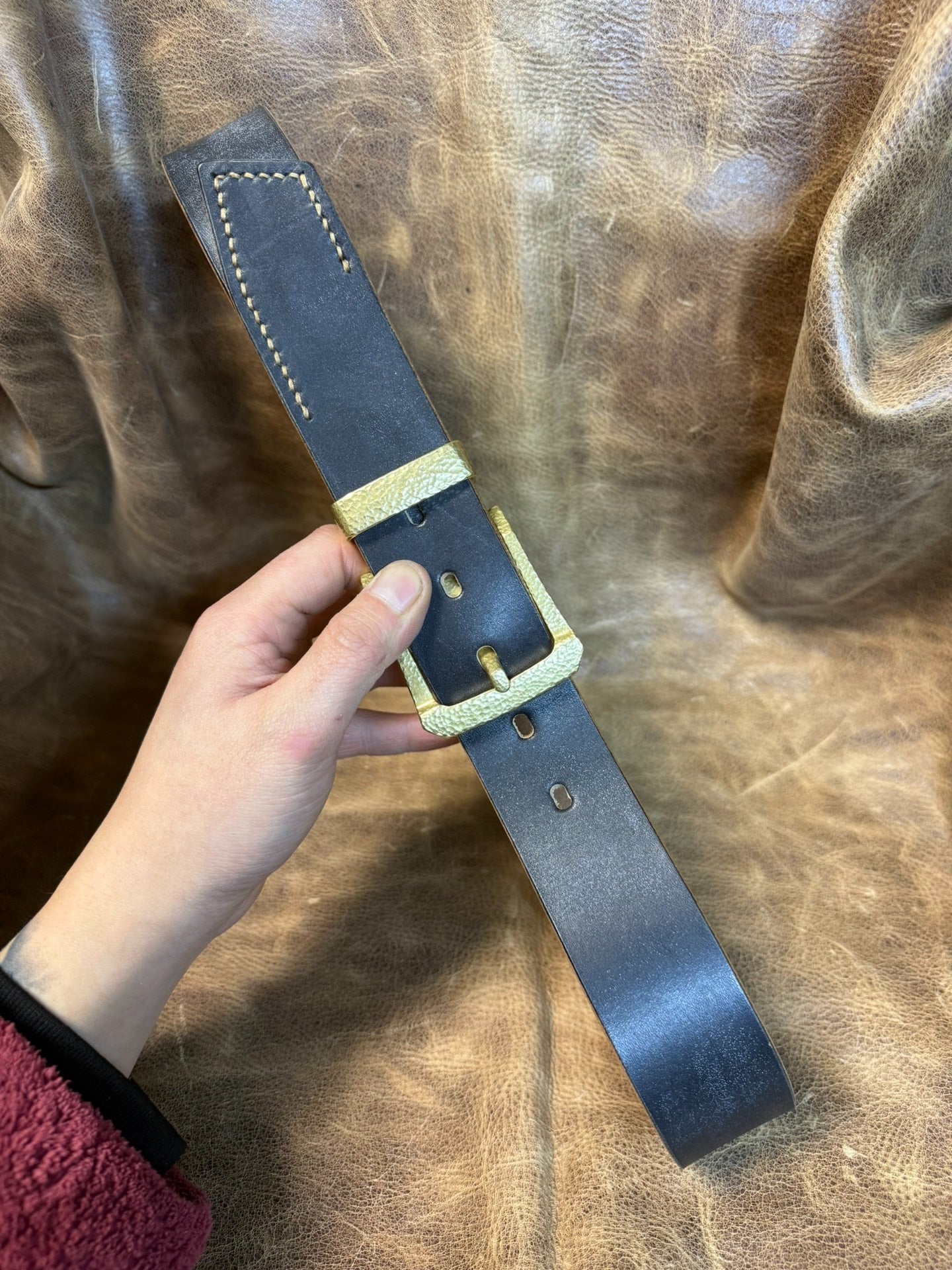 JF.J.Baker full grain bridle leather belt strip handmade belt mater…