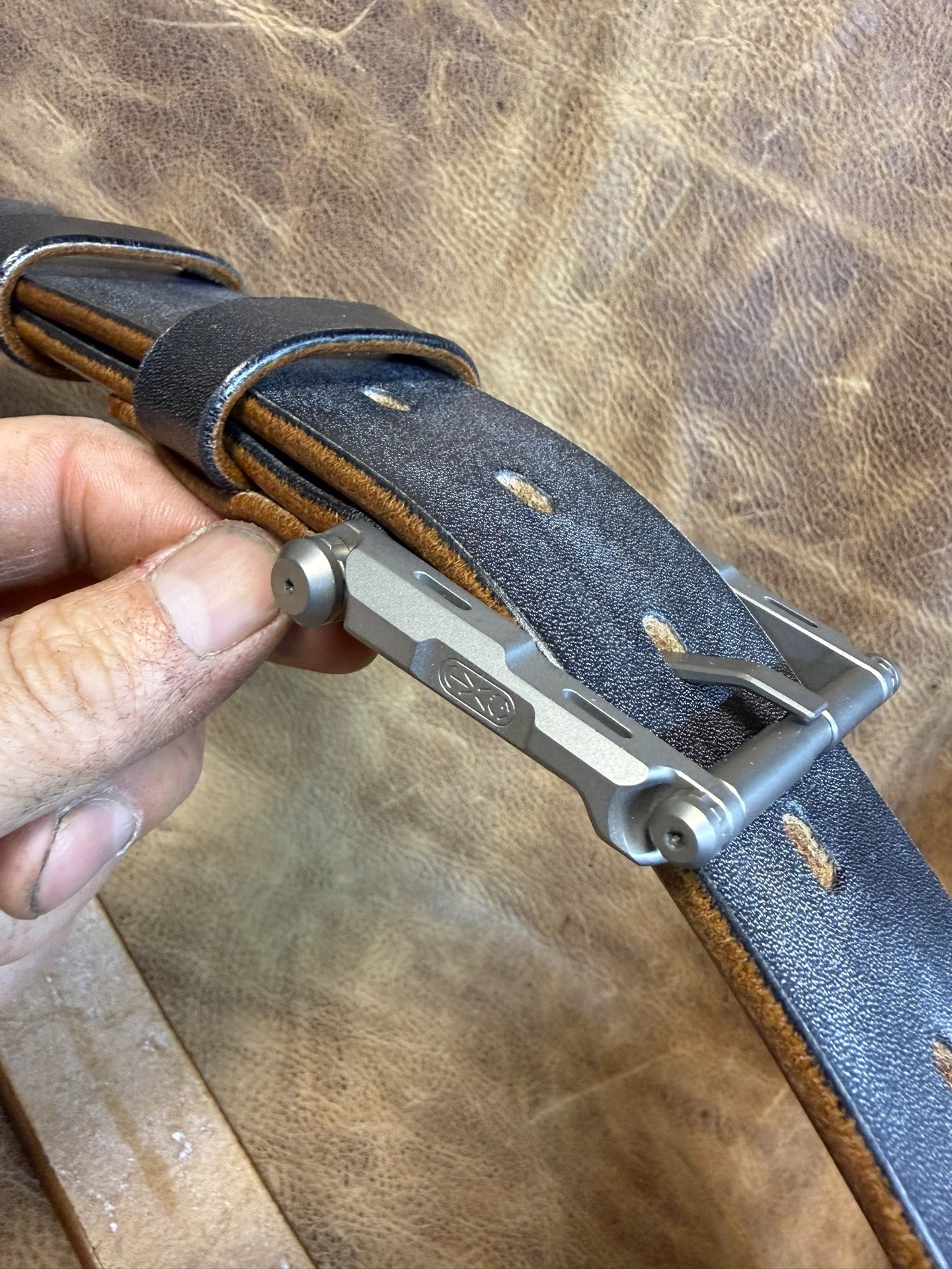 TC21 Titanium + JF.J.Baker Full-Grain Bridle Leather Belt