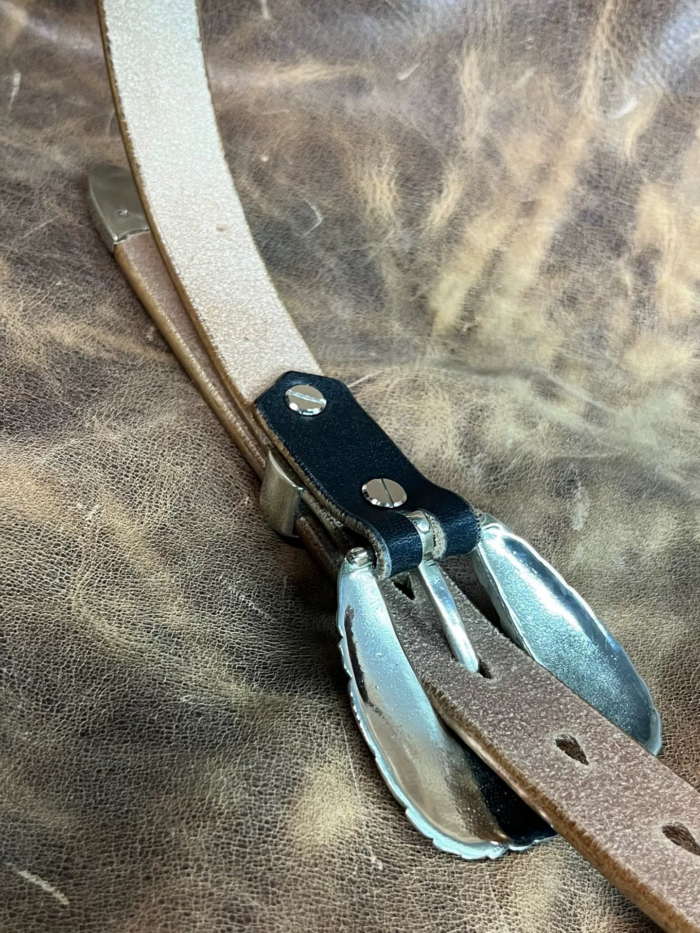 Black JF Horse Rein women's handmade belt