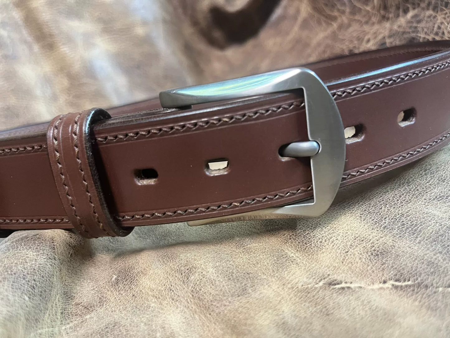TWS Thomas Bridle Leather Business Dress Belt — Imported from UK