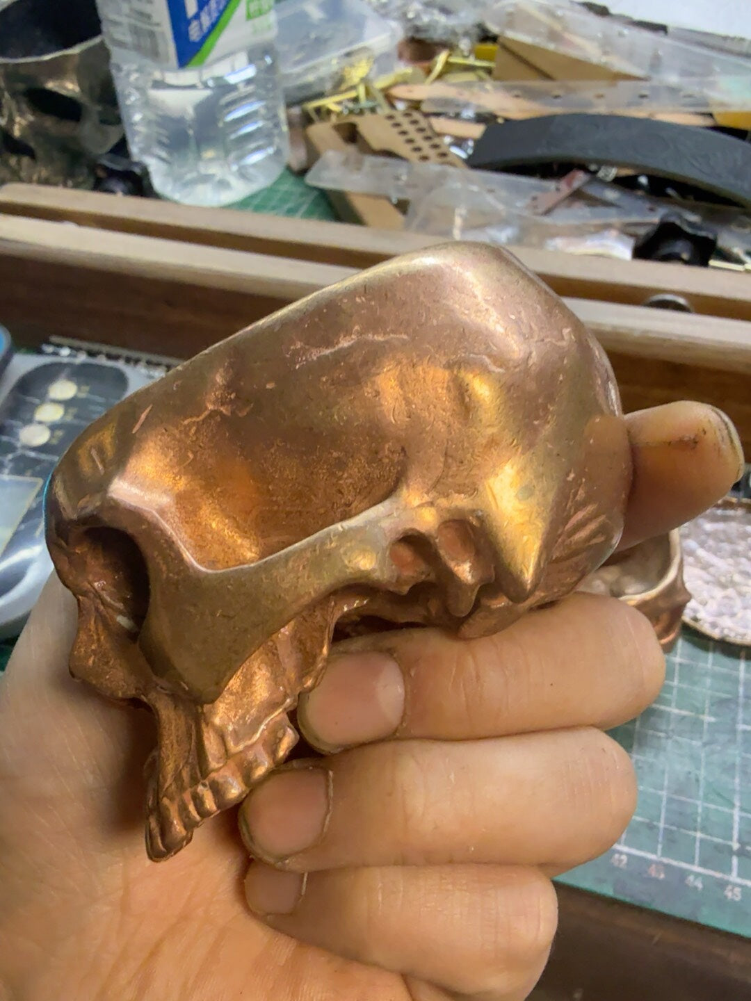 300g Solid Purple Copper Skull Ashtray