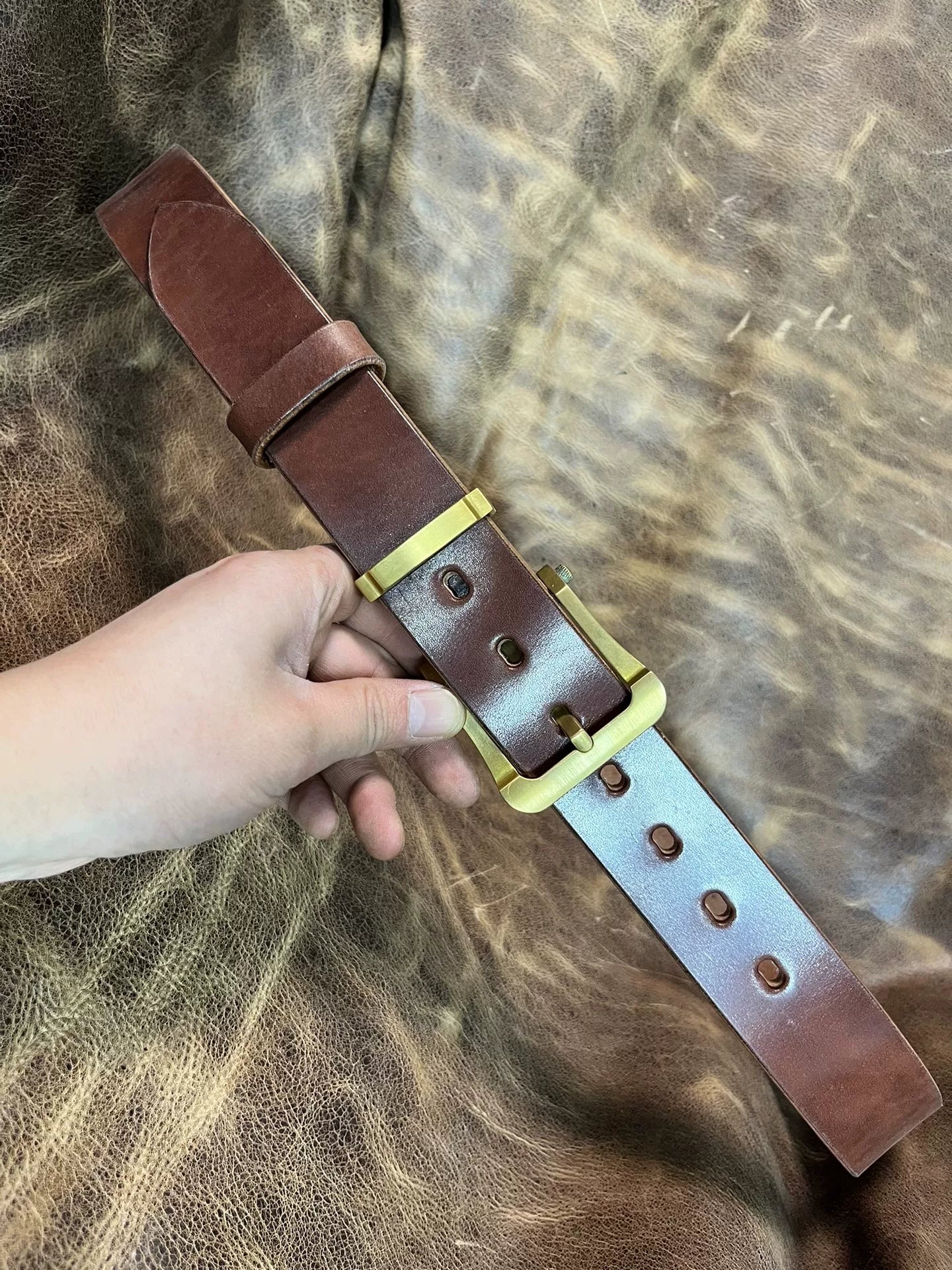 Zhaonan fat brown color with genuine cow buckle