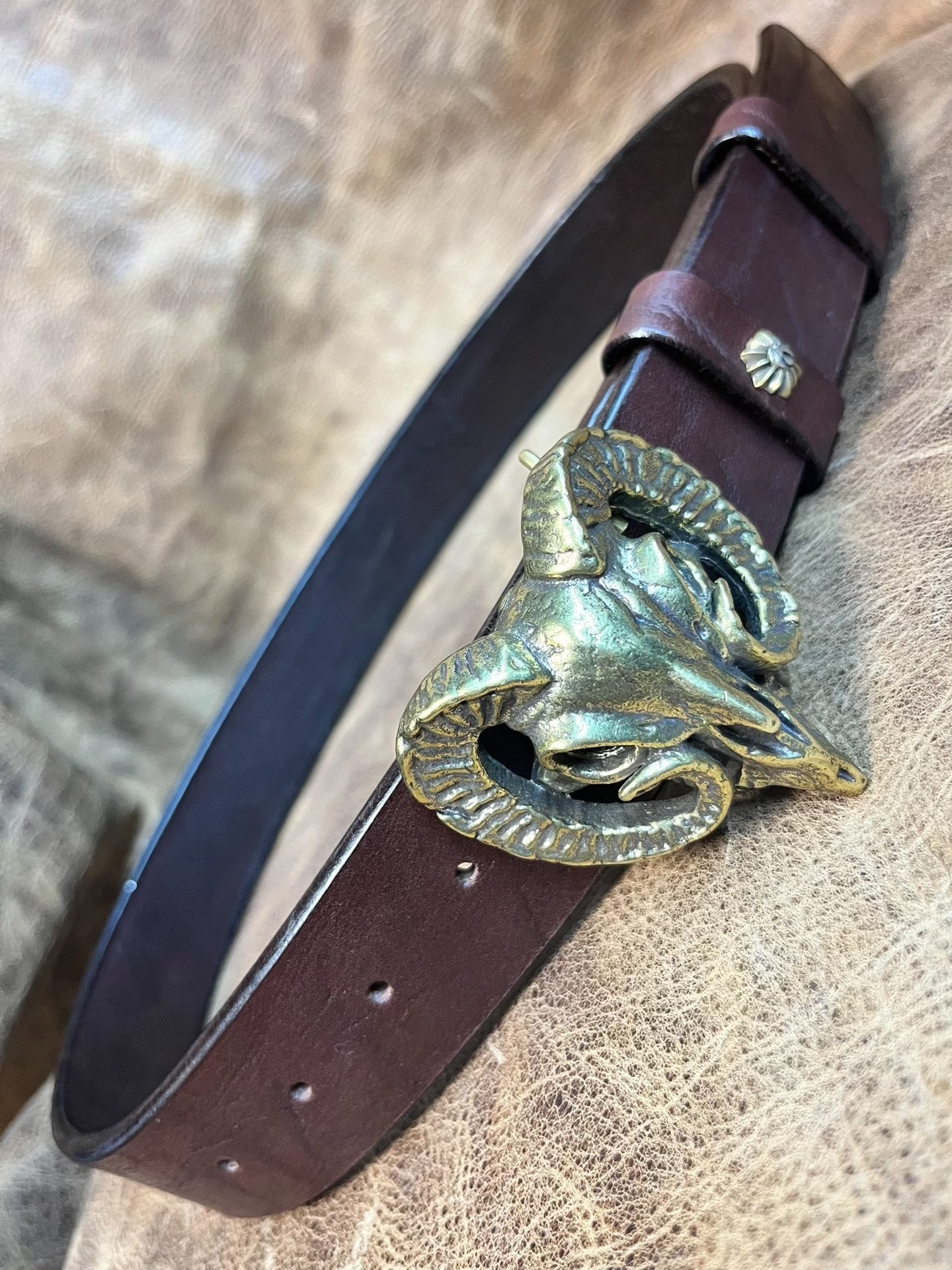 Brown imported North American bison leather genuine first-layer cow…