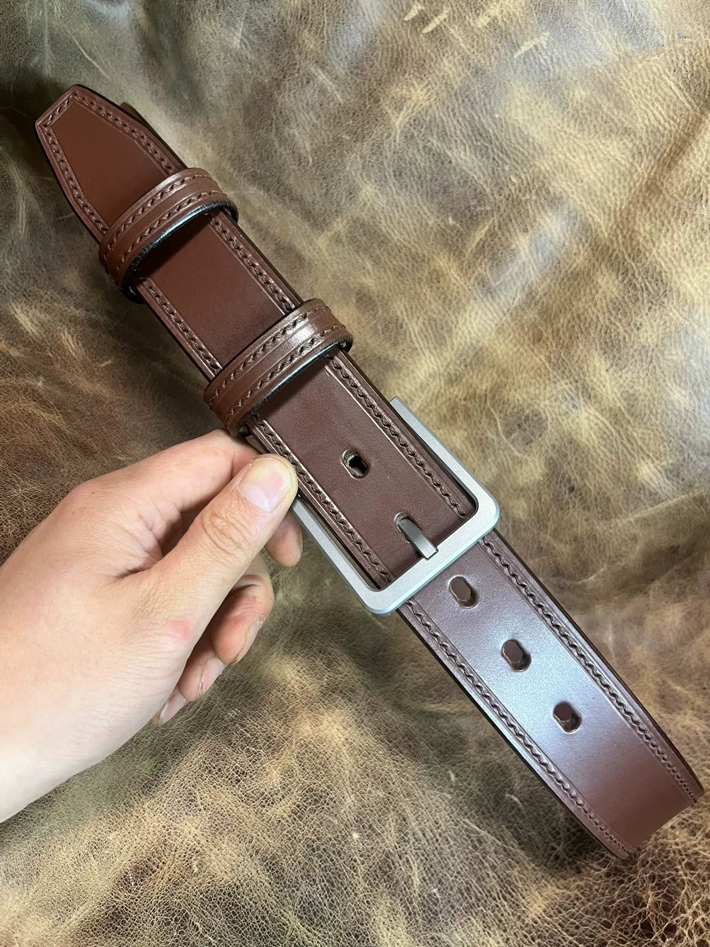 TWS Thomas Bridle Leather Business Dress Belt — Imported from UK