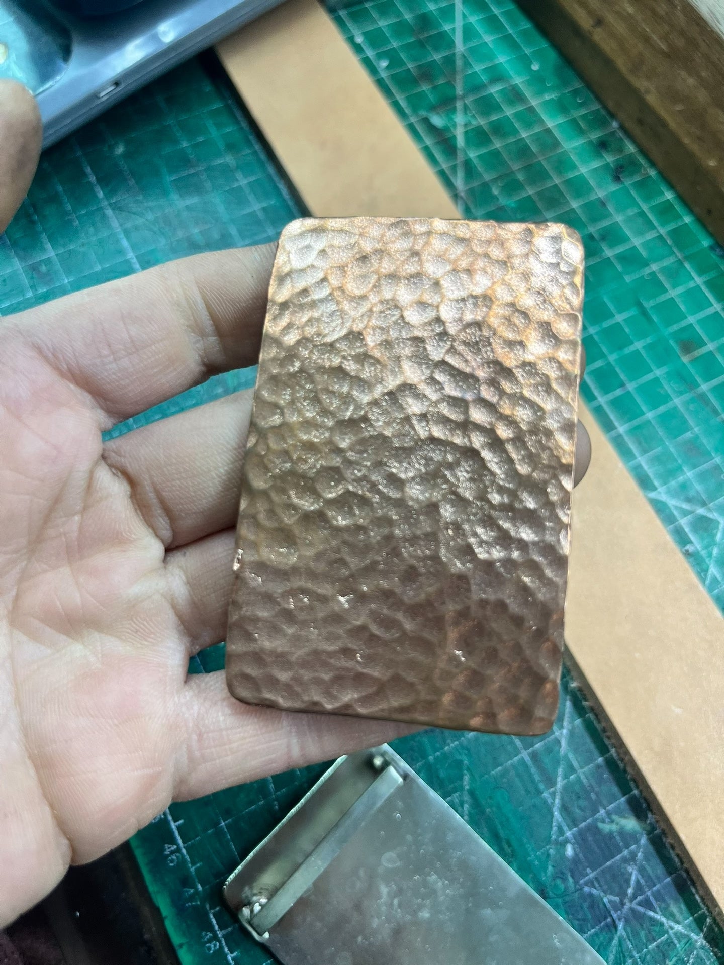 Solid red copper, white copper hammered plate buckle smooth buckle
