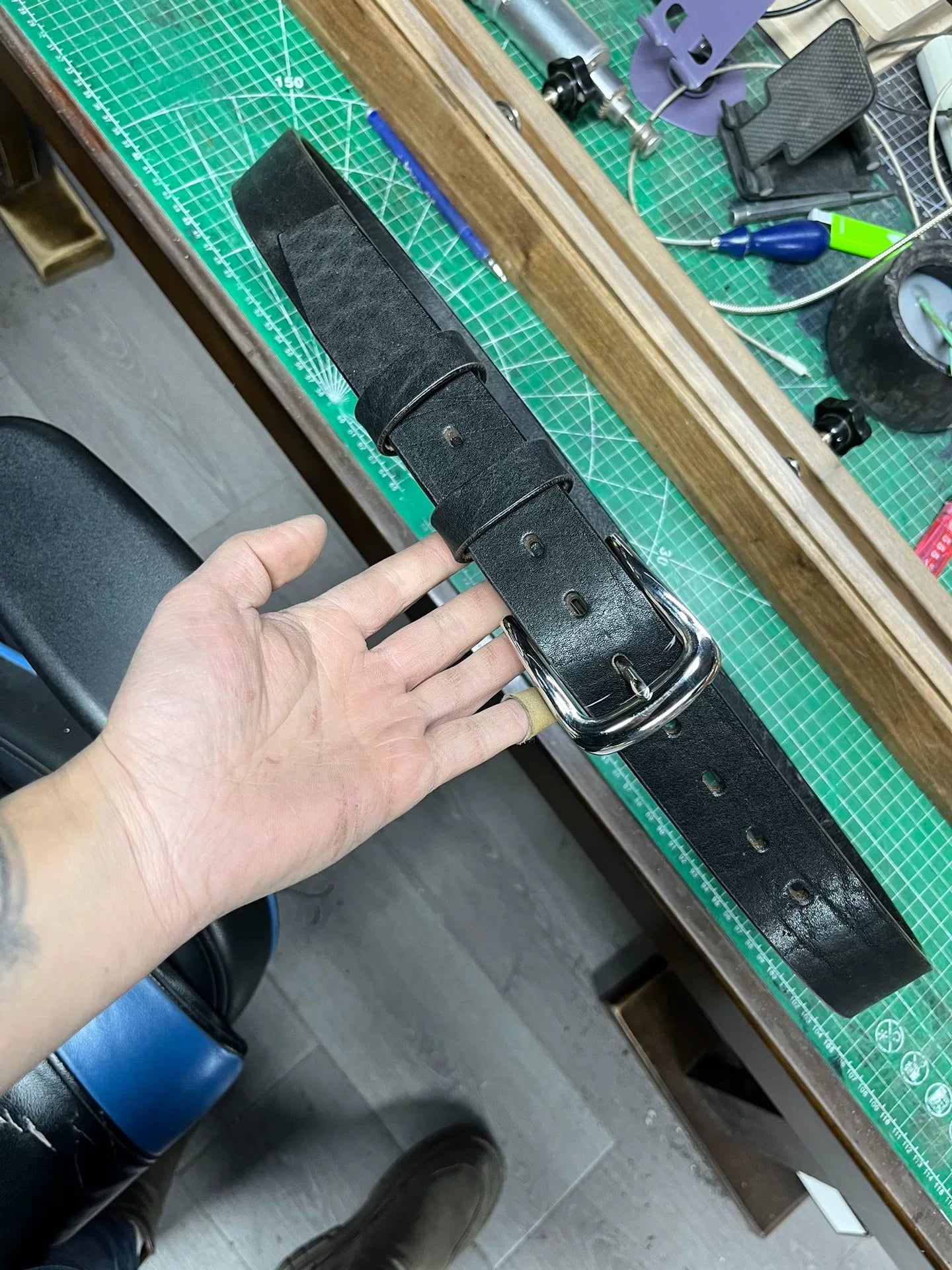 4.5–5–5.5 mm thick handmade belt