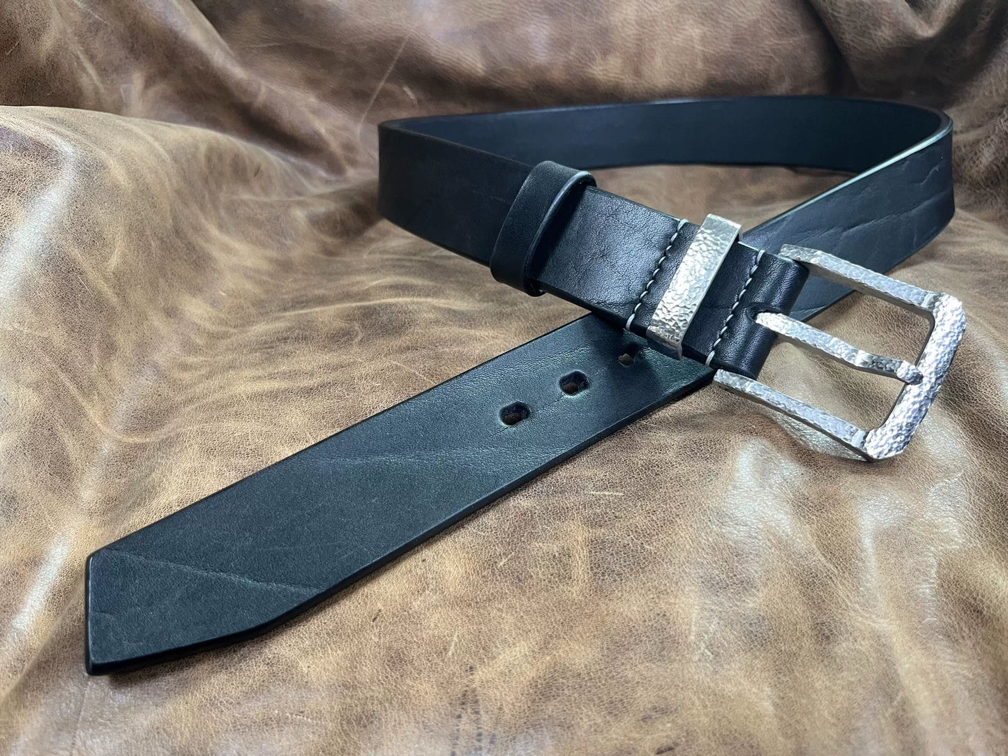 5.5 to 6 mm black bison leather formal business pin buckle business…