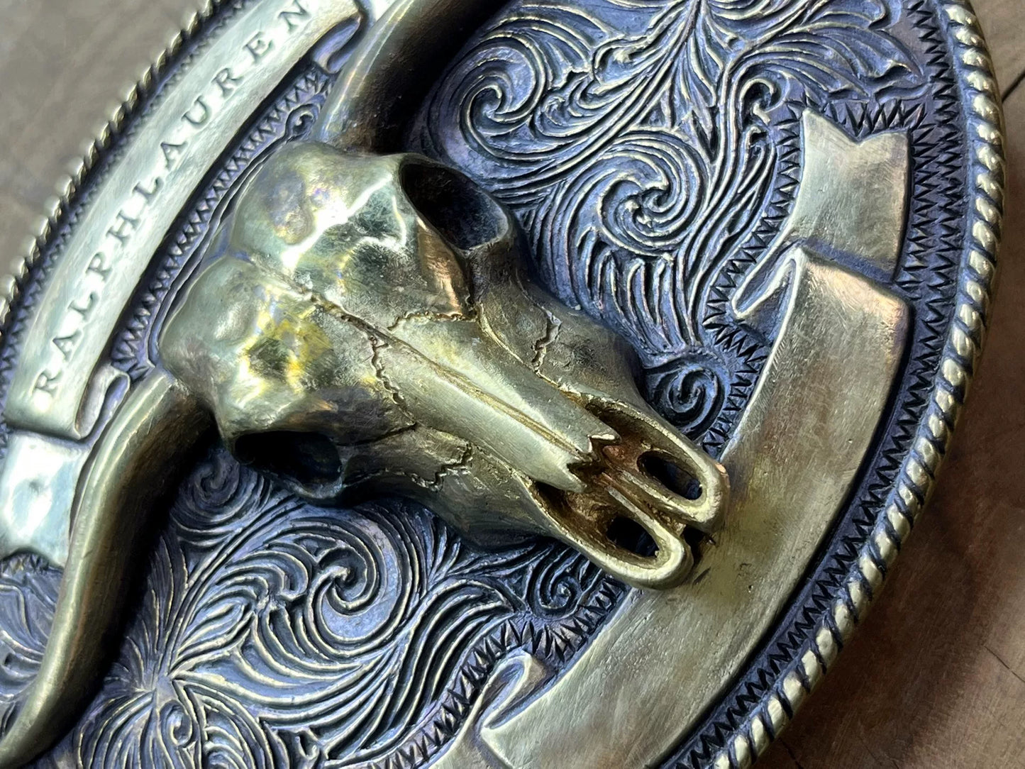 Spot handmade belt buckle Western Middle Ages Ami khaki bull head b…